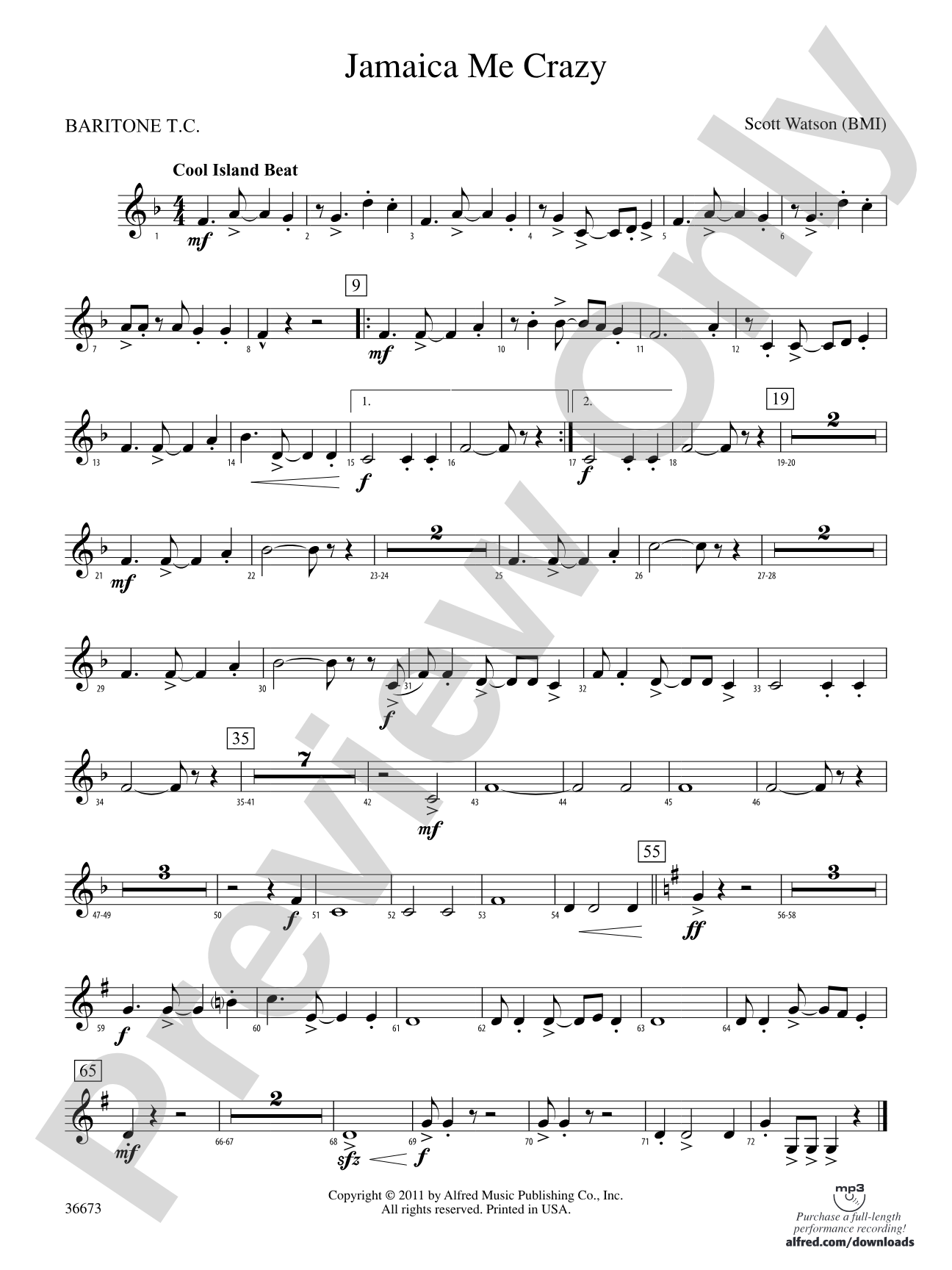 Jamaica Me Crazy: Baritone T.C.
