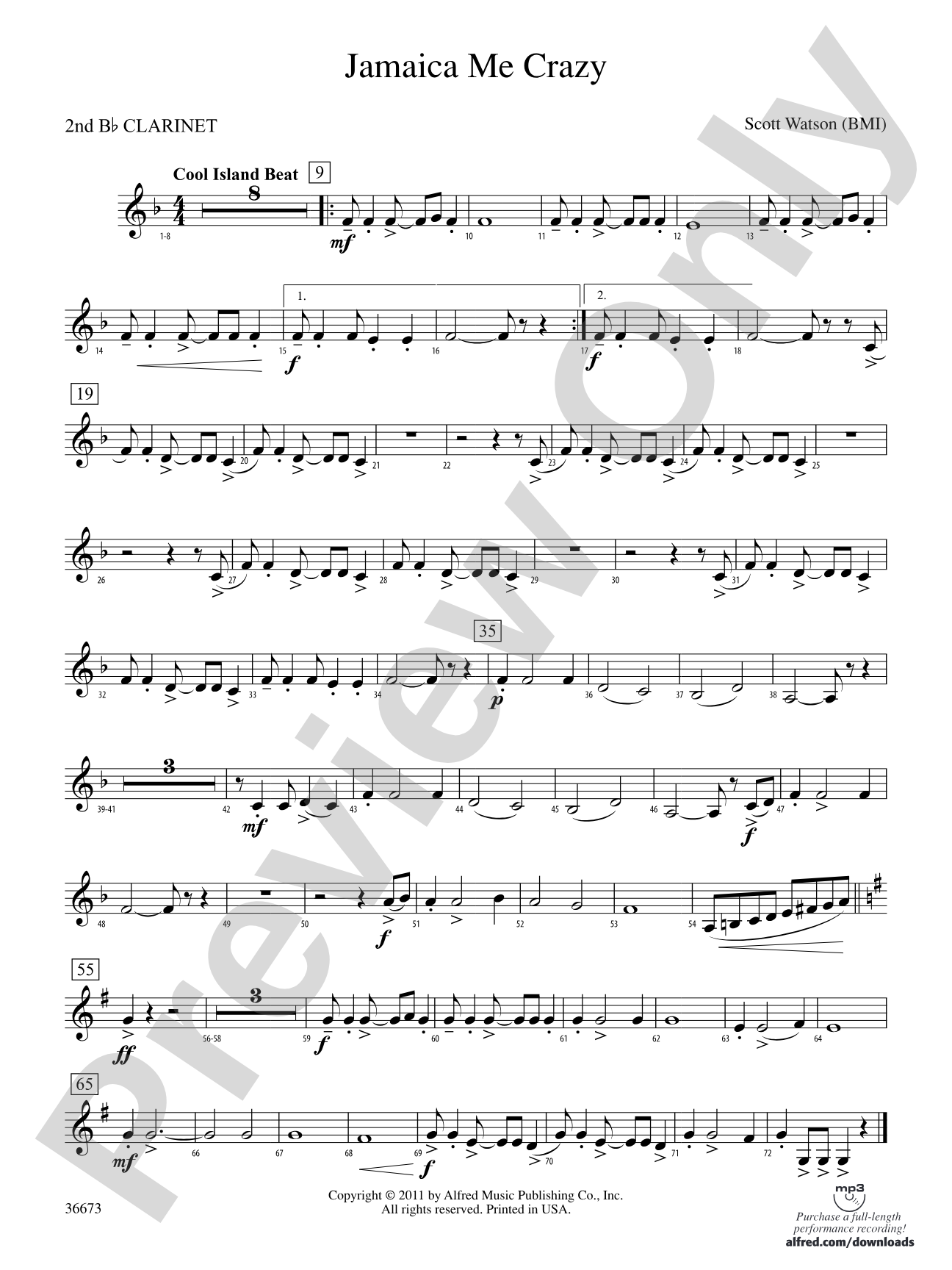 Jamaica Me Crazy: 2nd B-flat Clarinet
