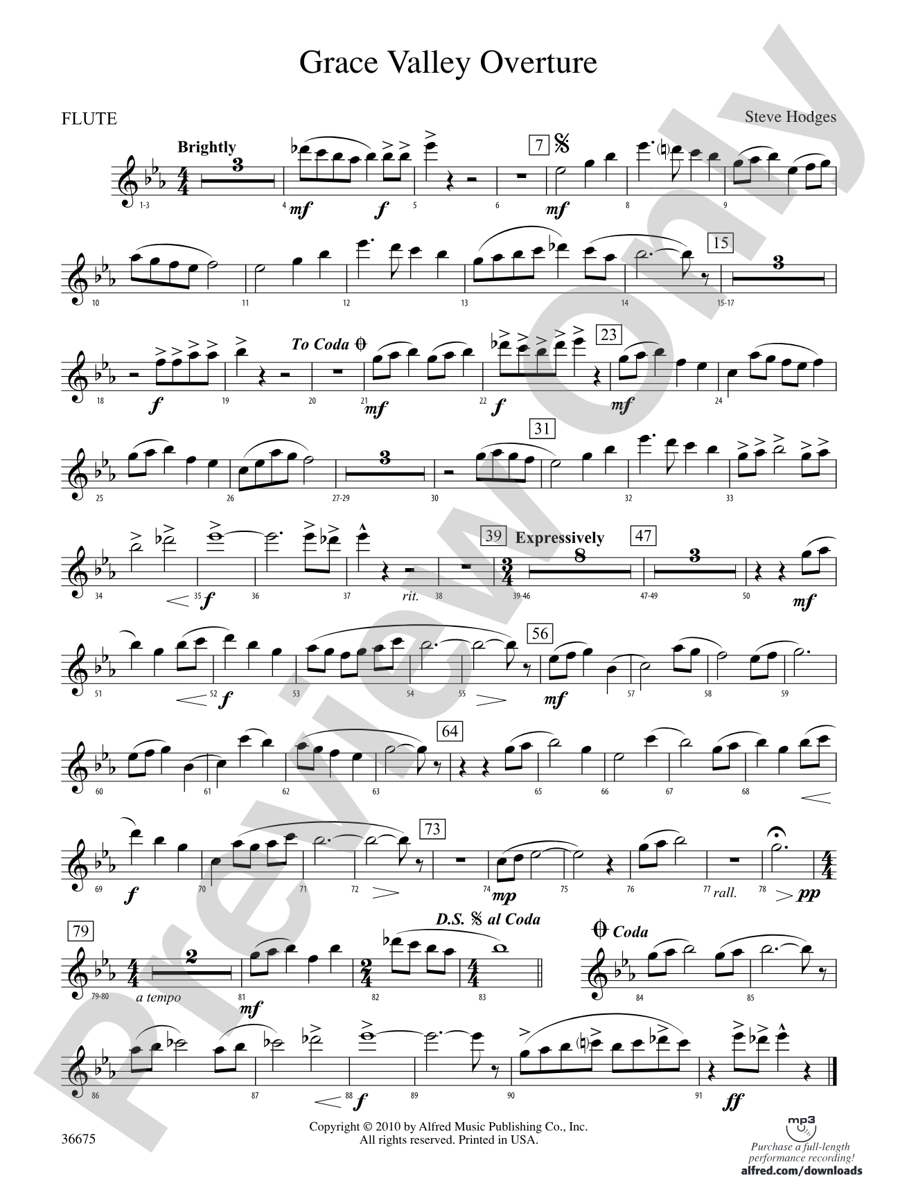 Grace Valley Overture: Flute