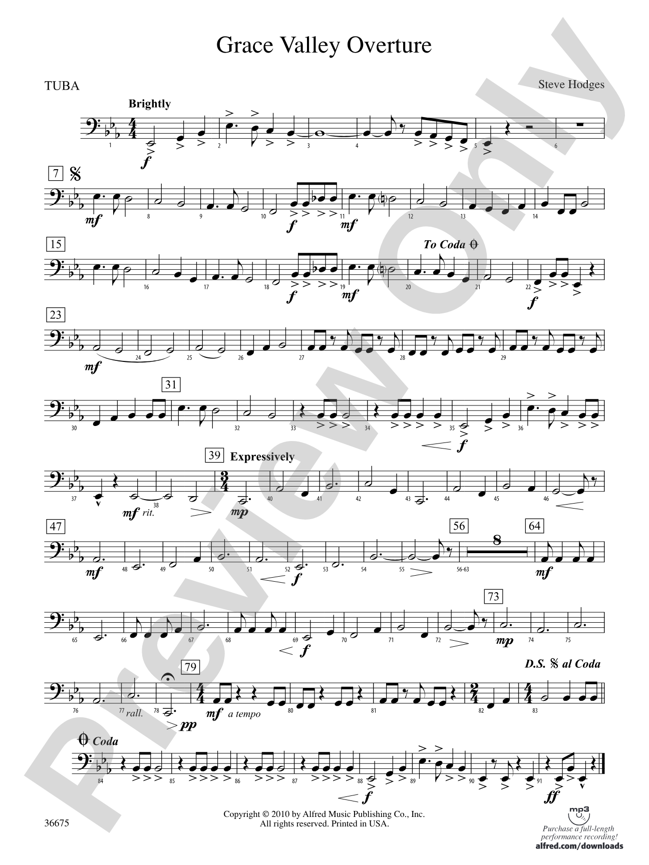 Grace Valley Overture: Tuba