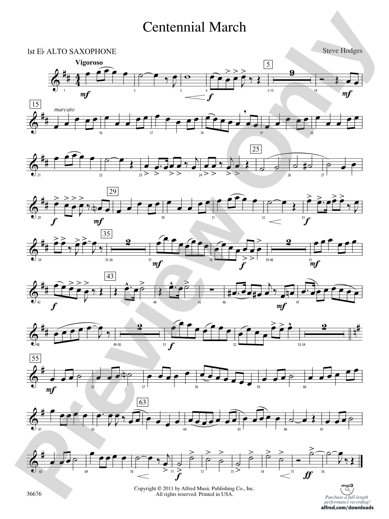 Centennial March: E-flat Alto Saxophone