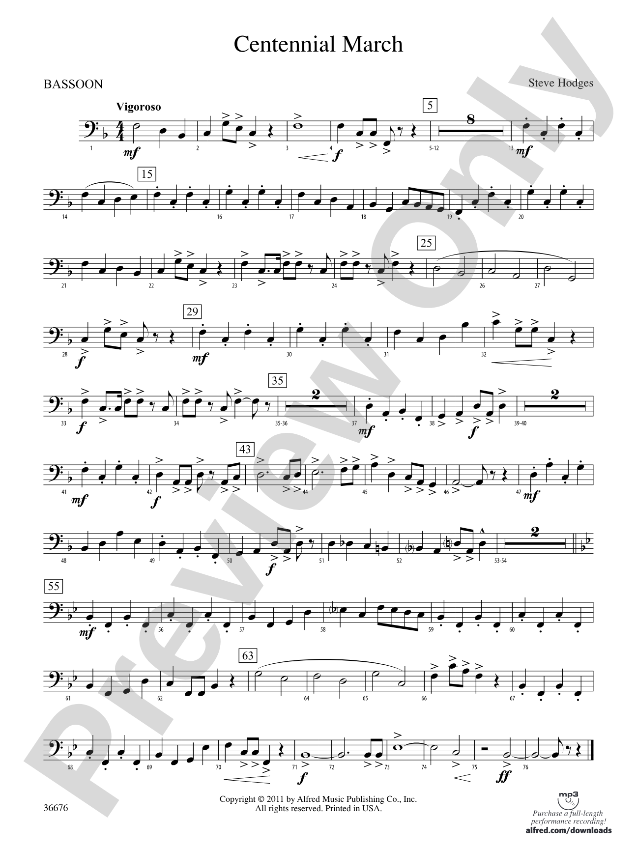 Centennial March: Bassoon