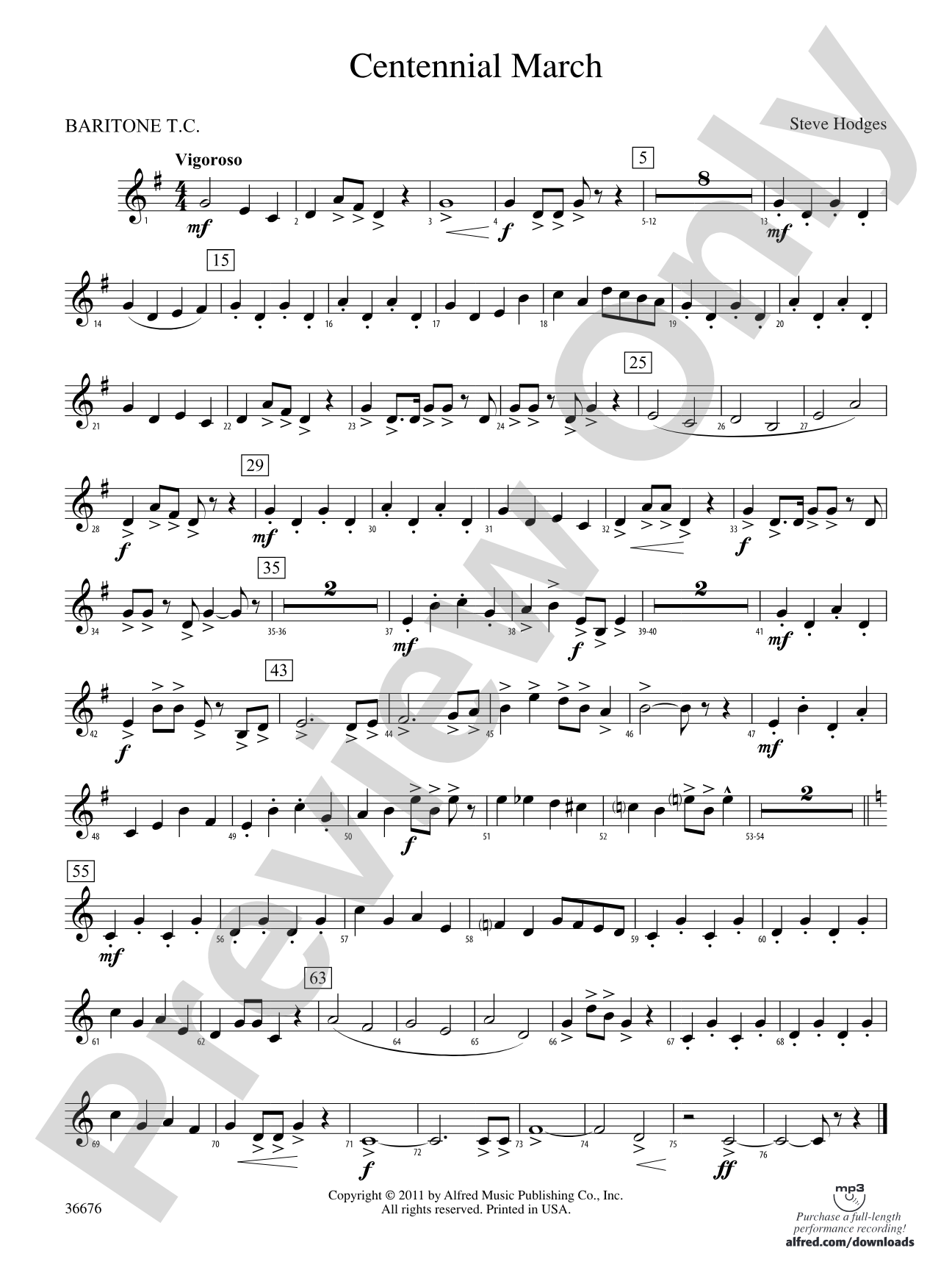 Centennial March: Baritone T.C.