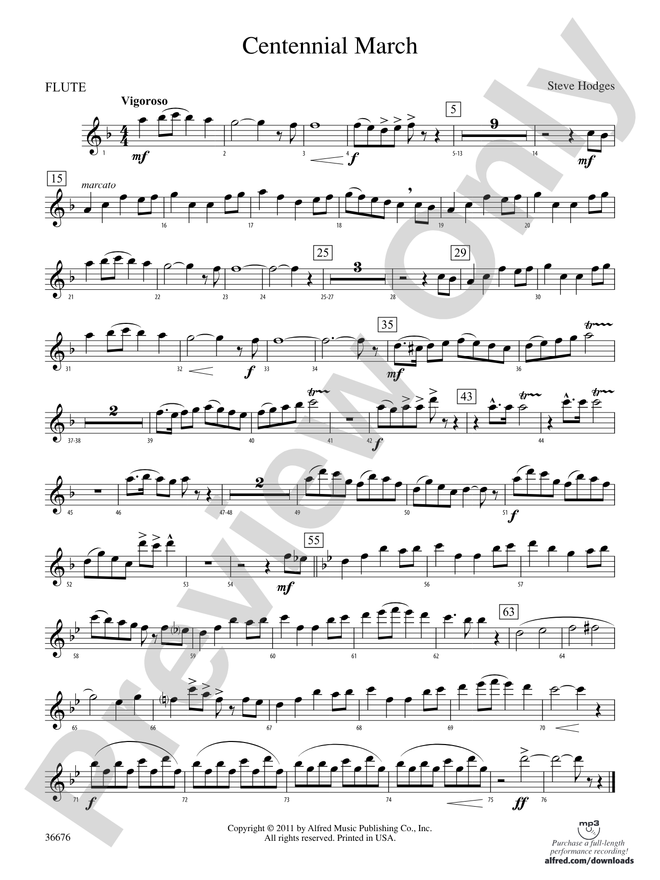 Centennial March: Flute