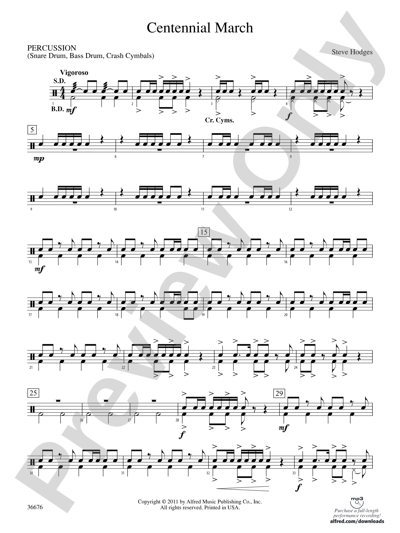 Centennial March: 1st Percussion