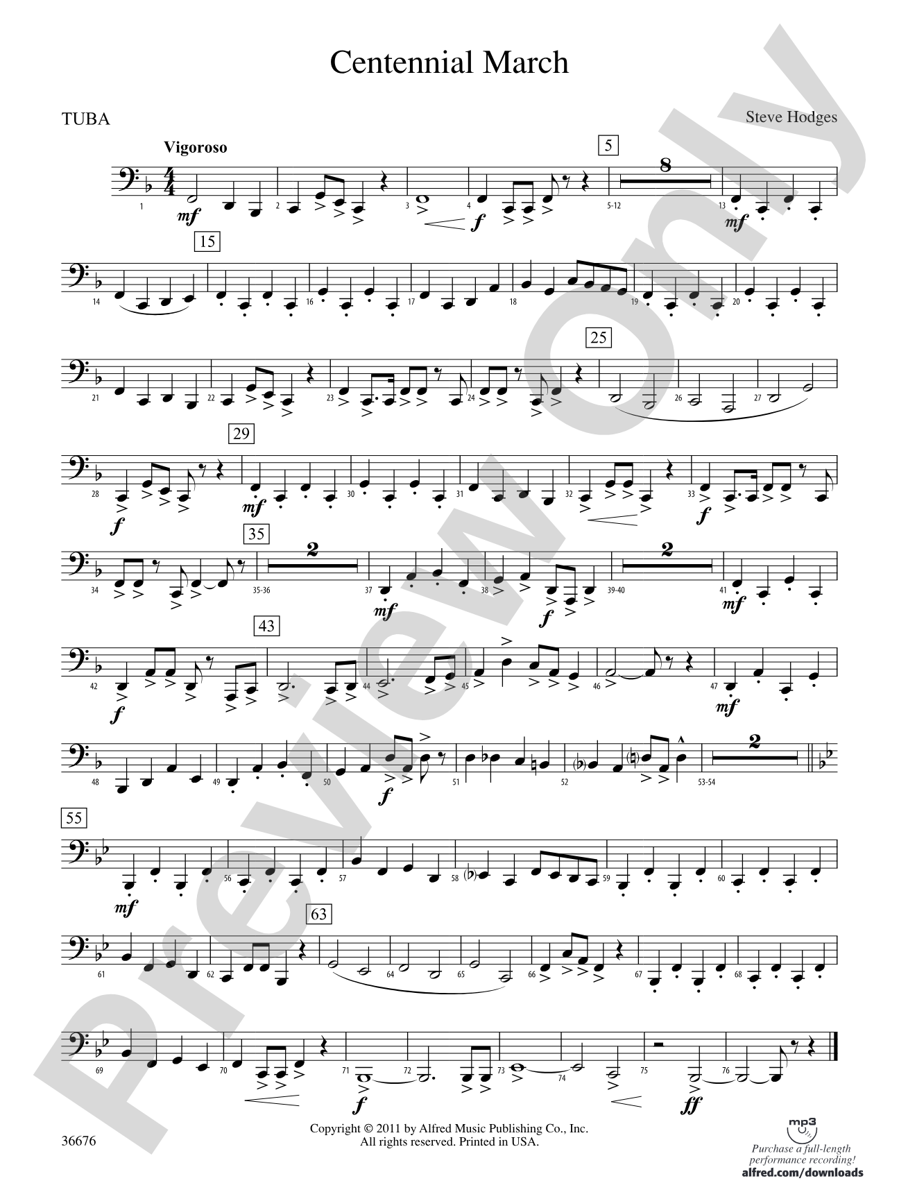 Centennial March: Tuba
