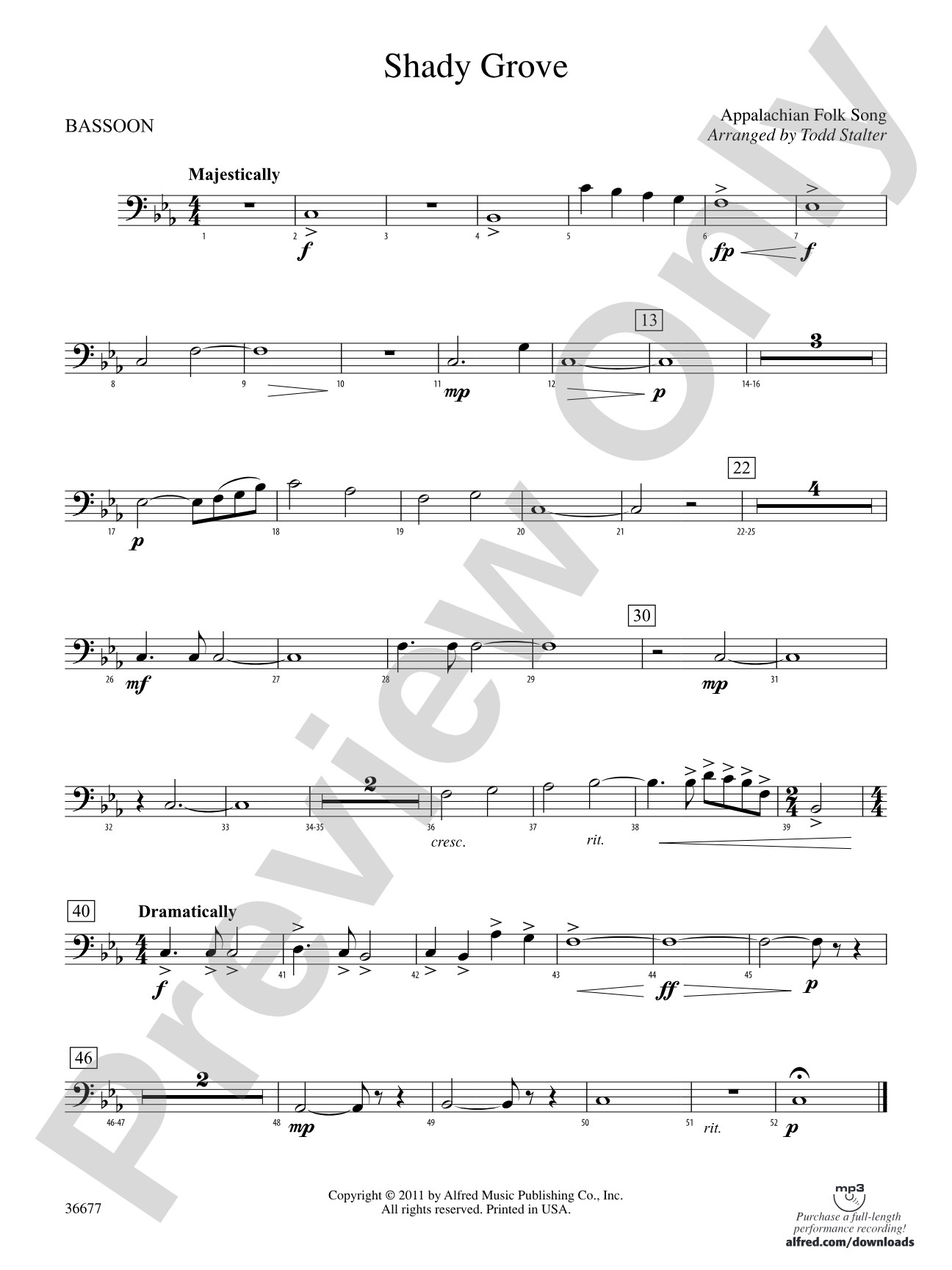 Shady Grove: Bassoon