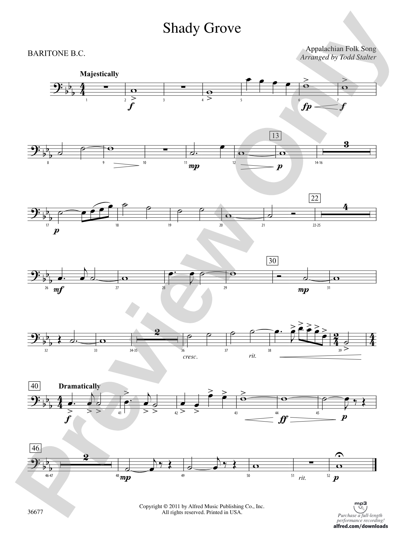 Shady Grove: Baritone B.C.