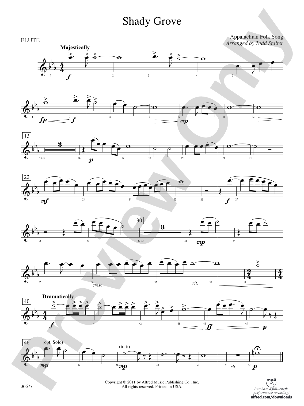 Shady Grove: Flute