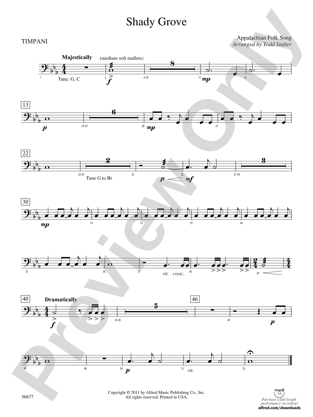 Shady Grove: Timpani