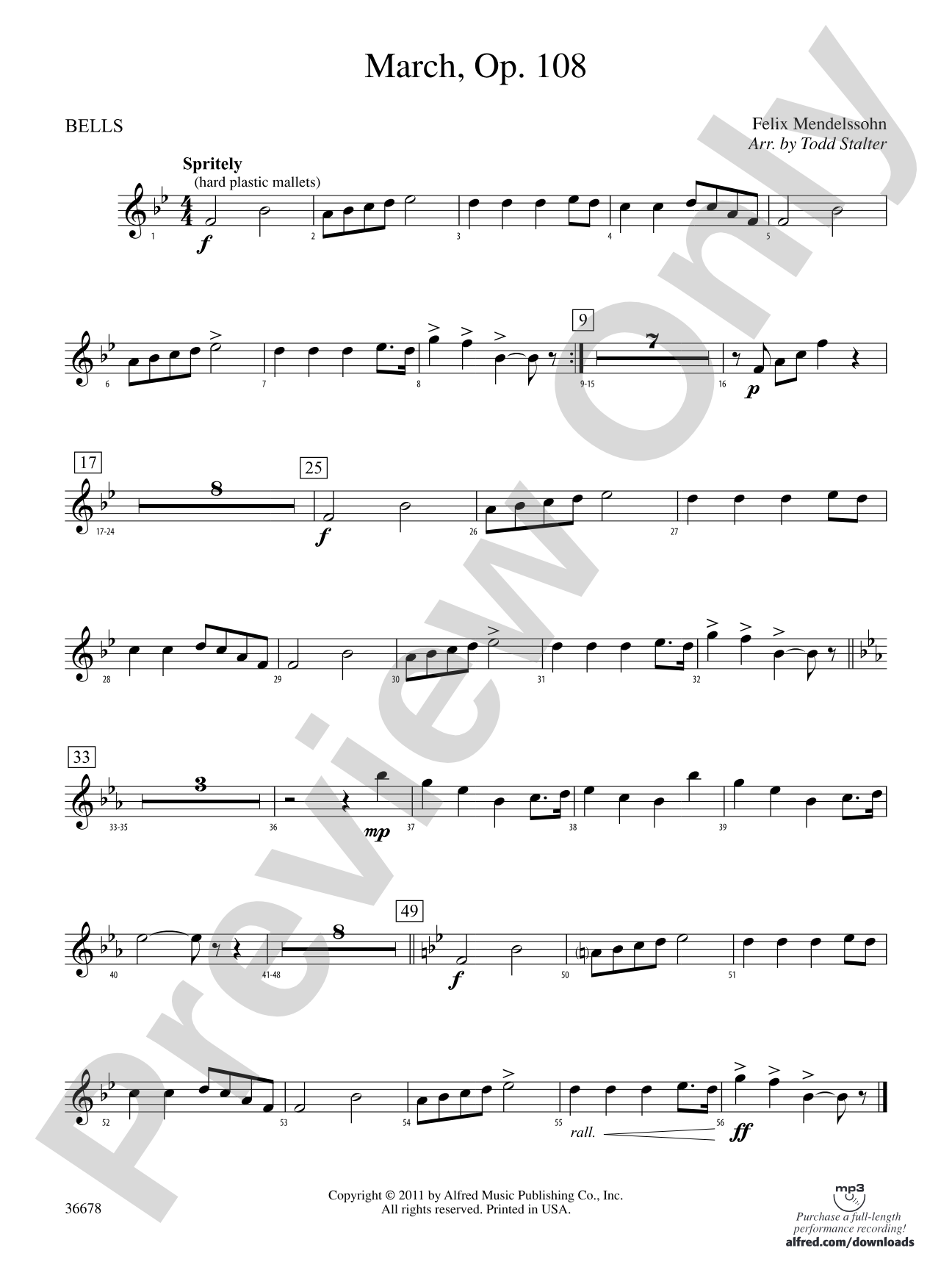 March, Op. 108: Bells