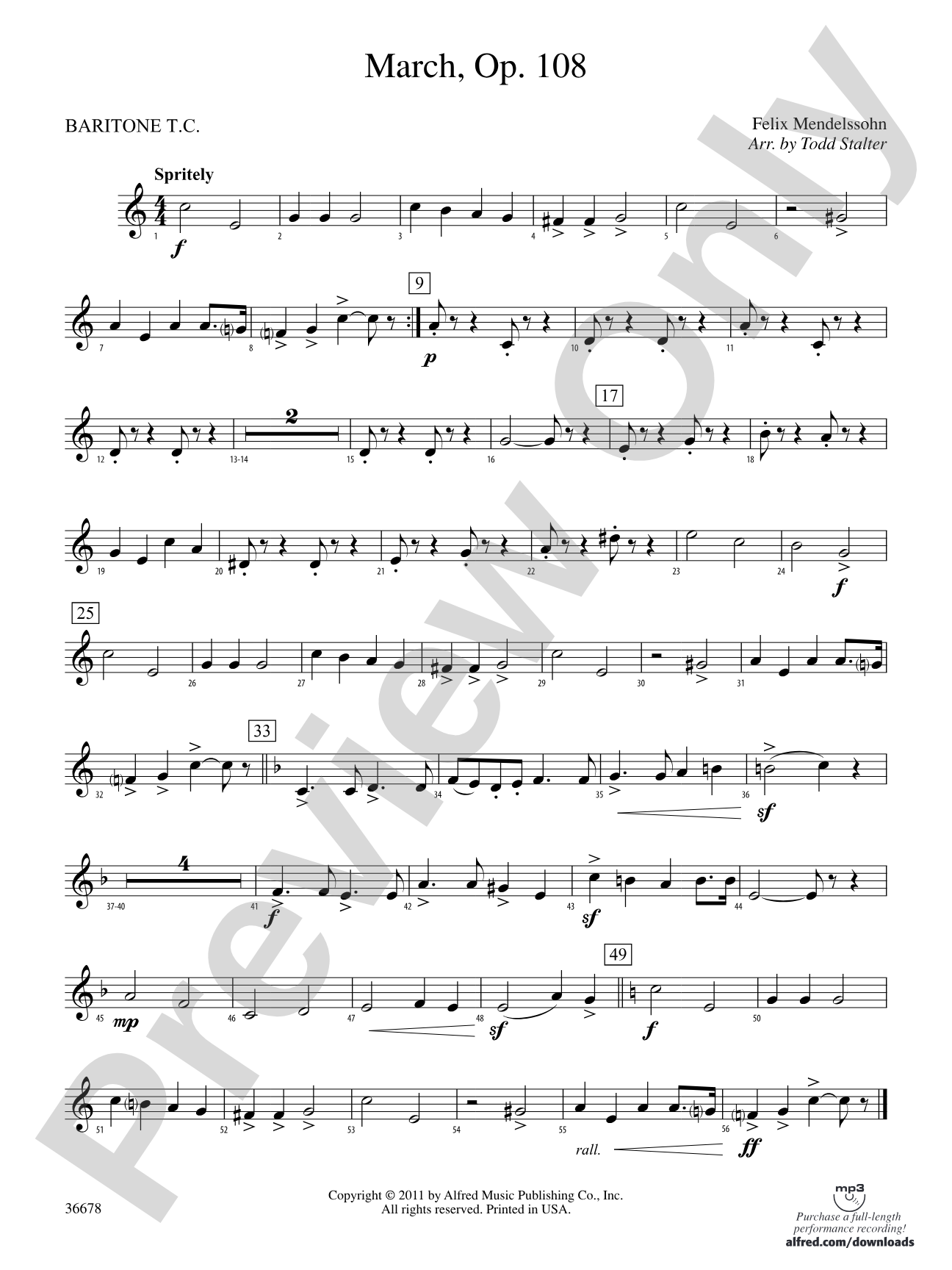 March, Op. 108: Baritone T.C.