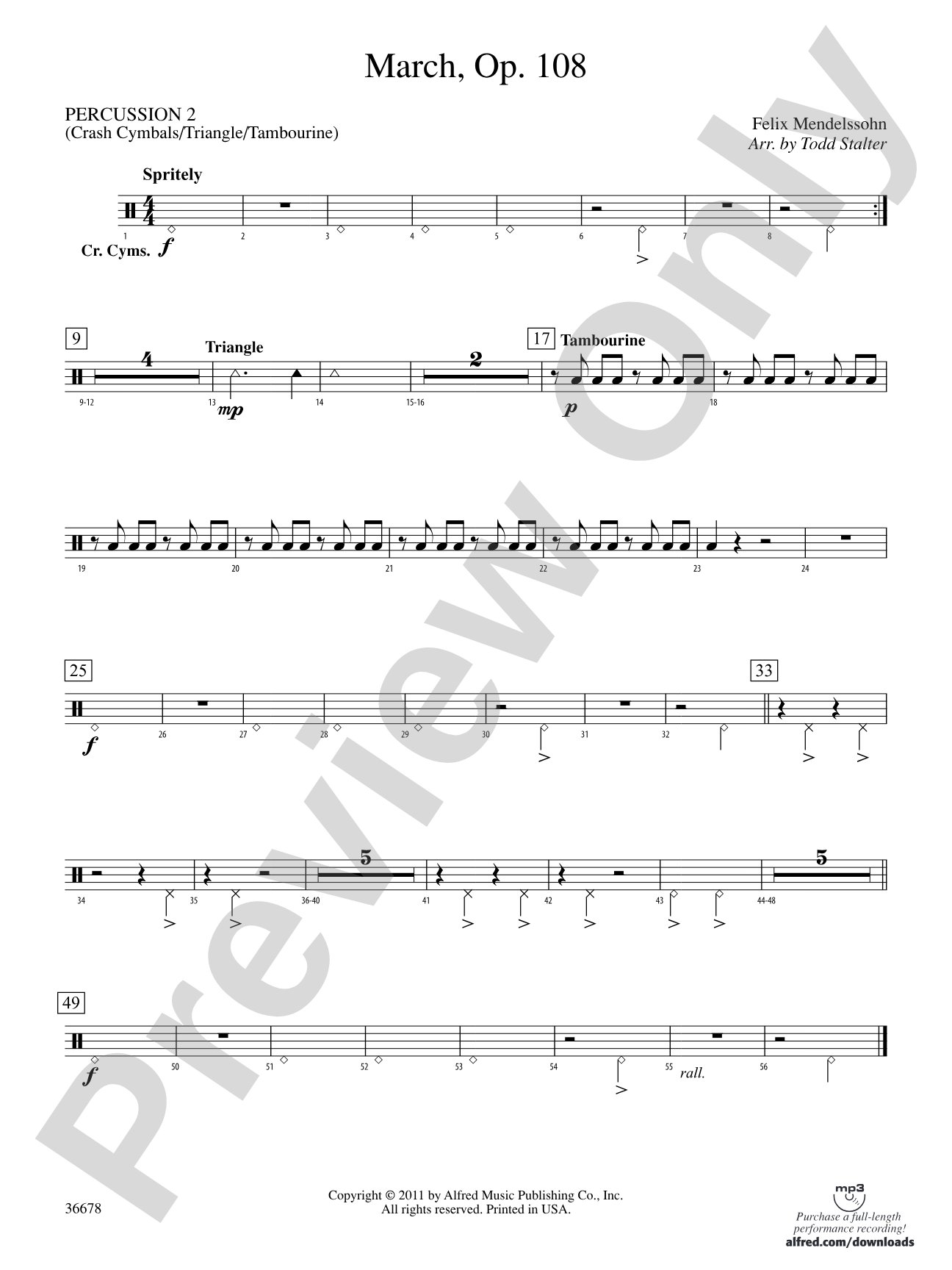 March, Op. 108: 2nd Percussion