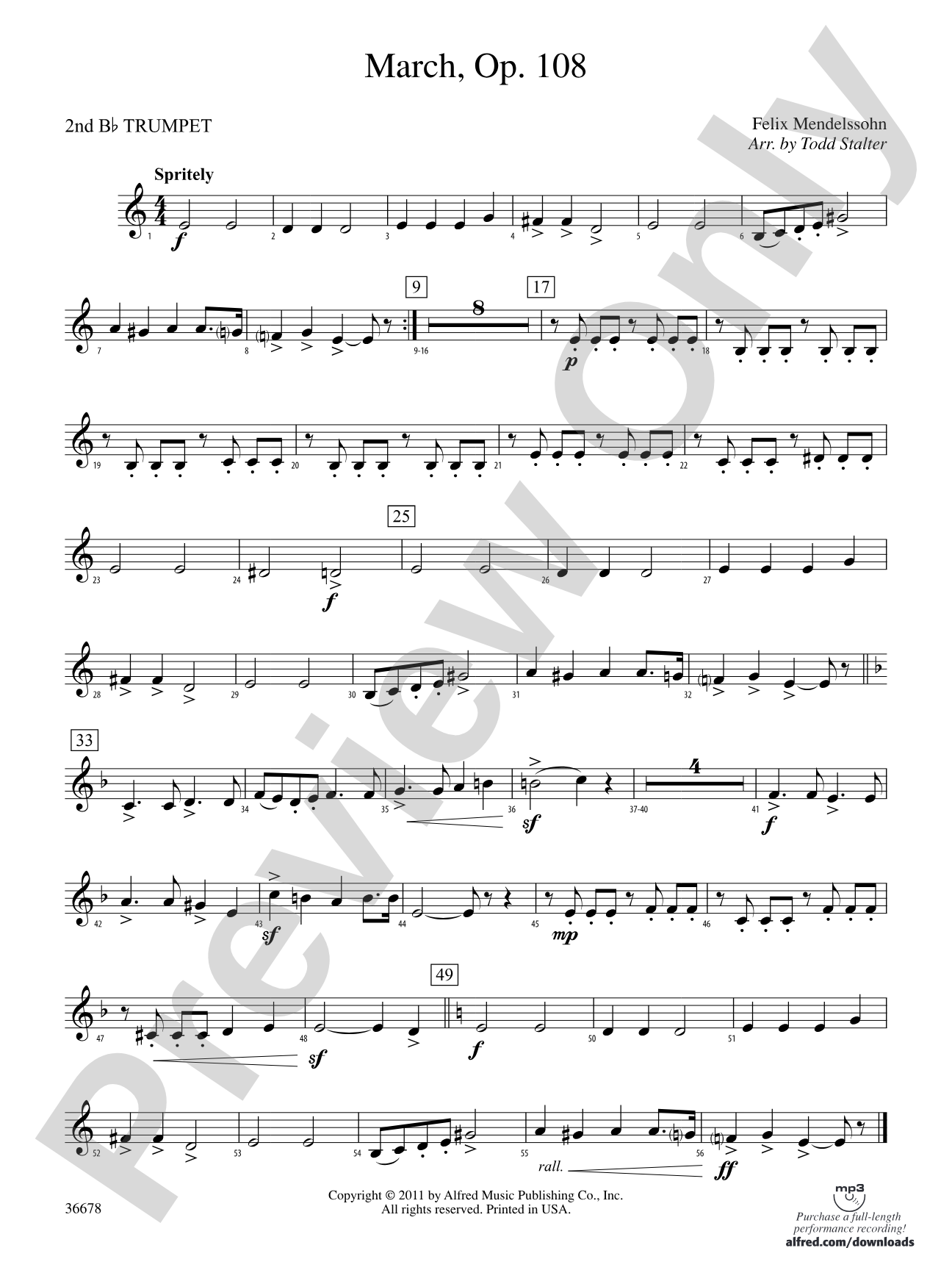 March, Op. 108: 2nd B-flat Trumpet