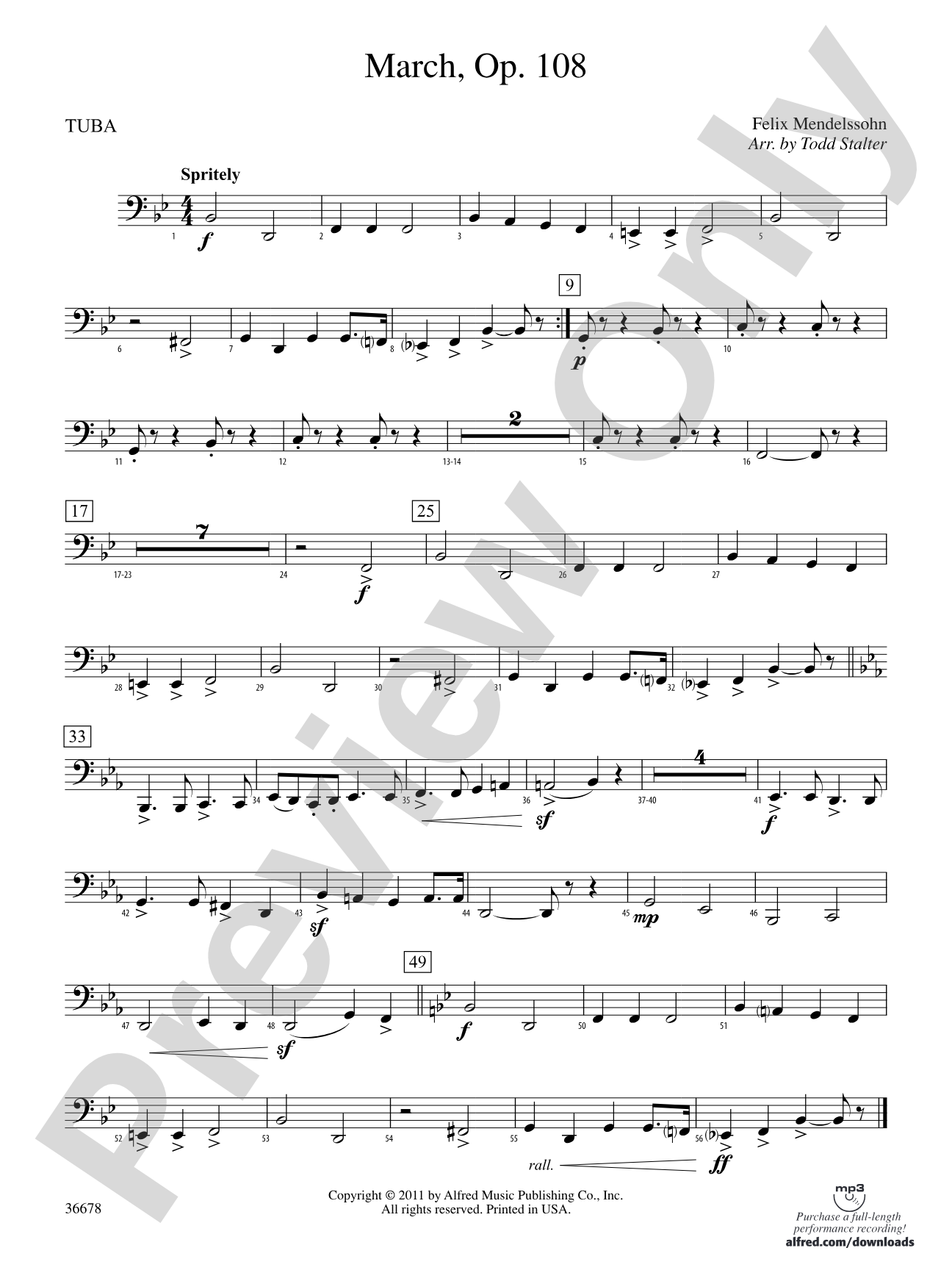 March, Op. 108: Tuba