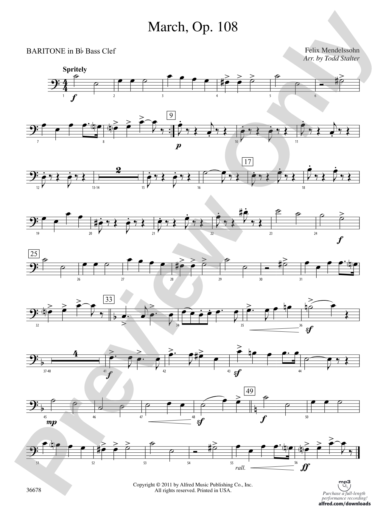 March, Op. 108: (wp) B-flat Baritone B.C.