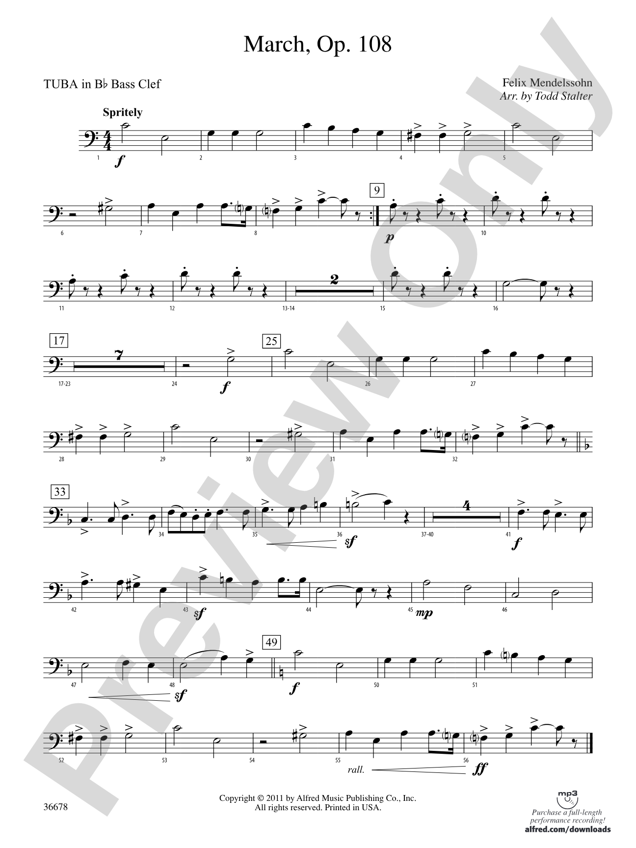 March, Op. 108: (wp) B-flat Tuba B.C.