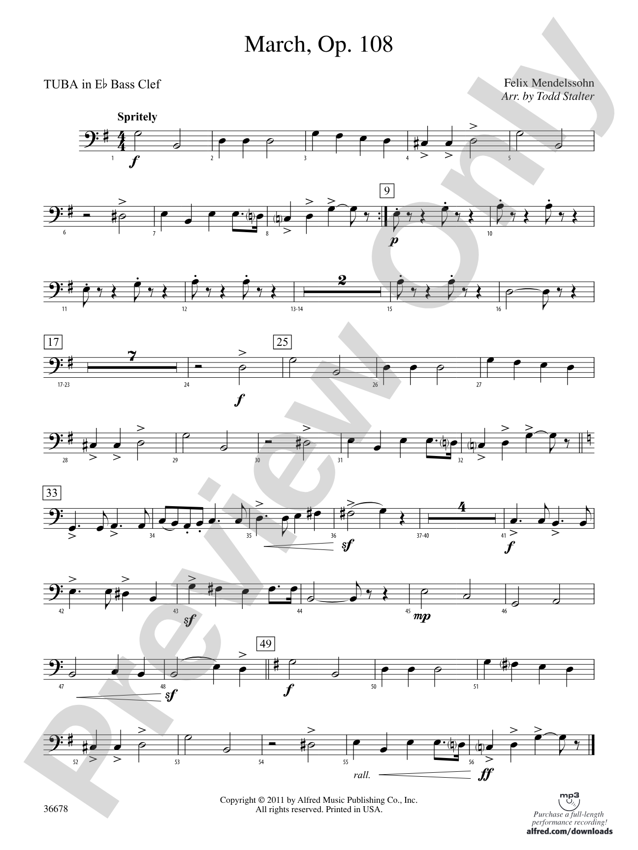 March, Op. 108: (wp) E-flat Tuba B.C.