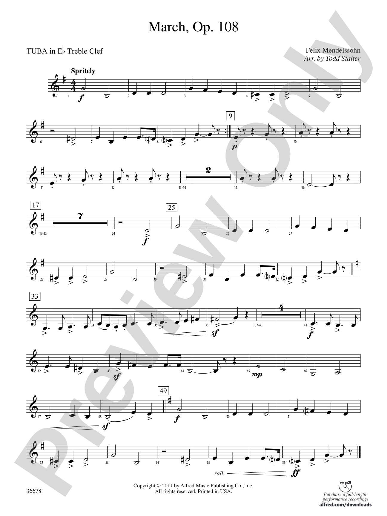 March, Op. 108: (wp) E-flat Tuba T.C.