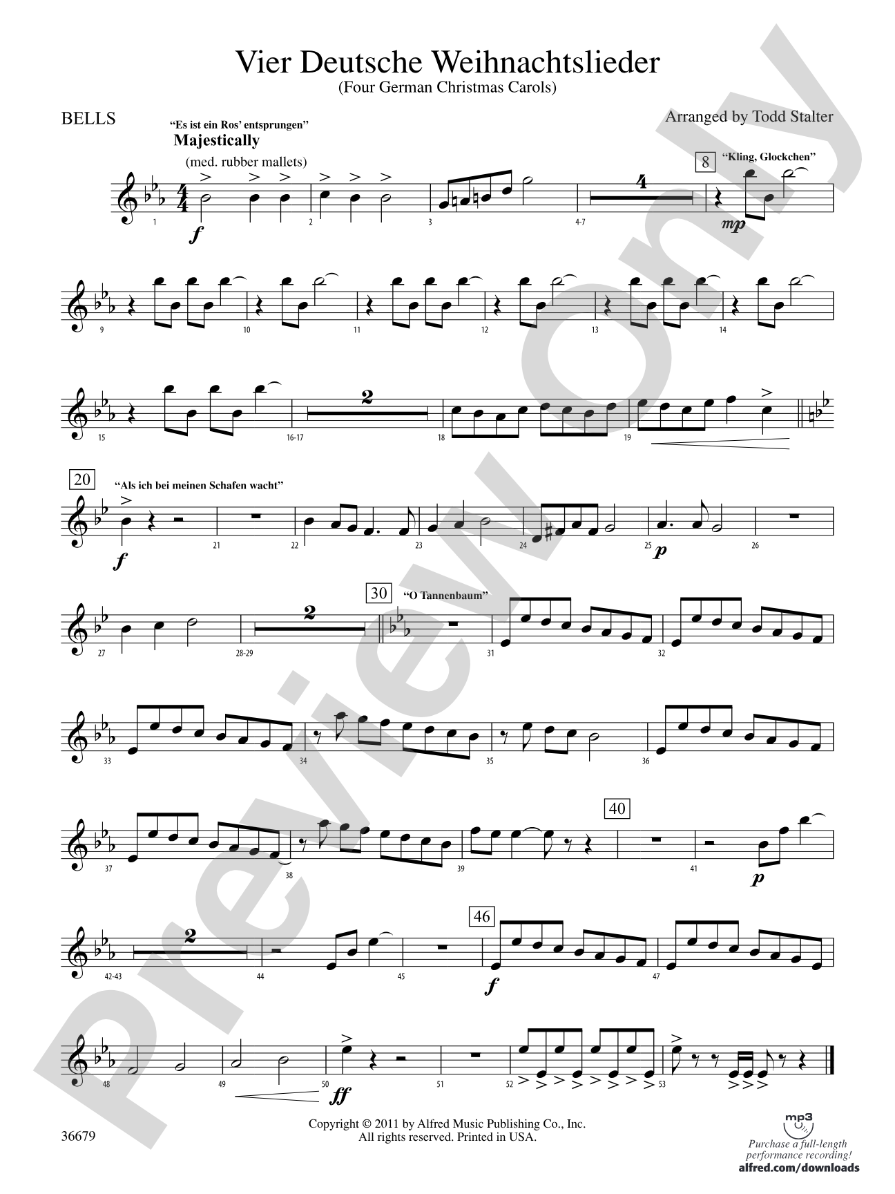 Vier Deutsche Weihnachtslieder: Bells