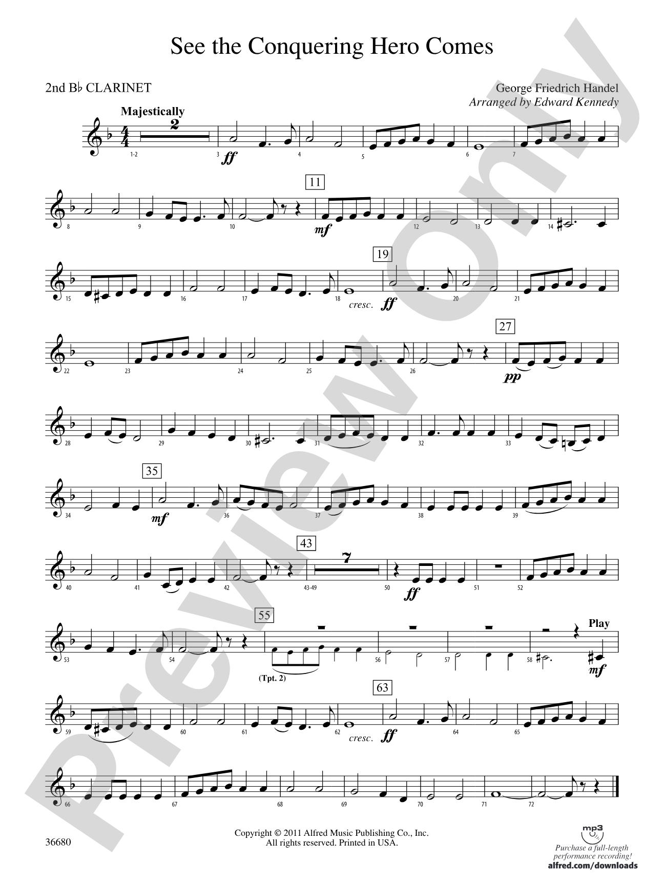 See the Conquering Hero Comes: 2nd B-flat Clarinet