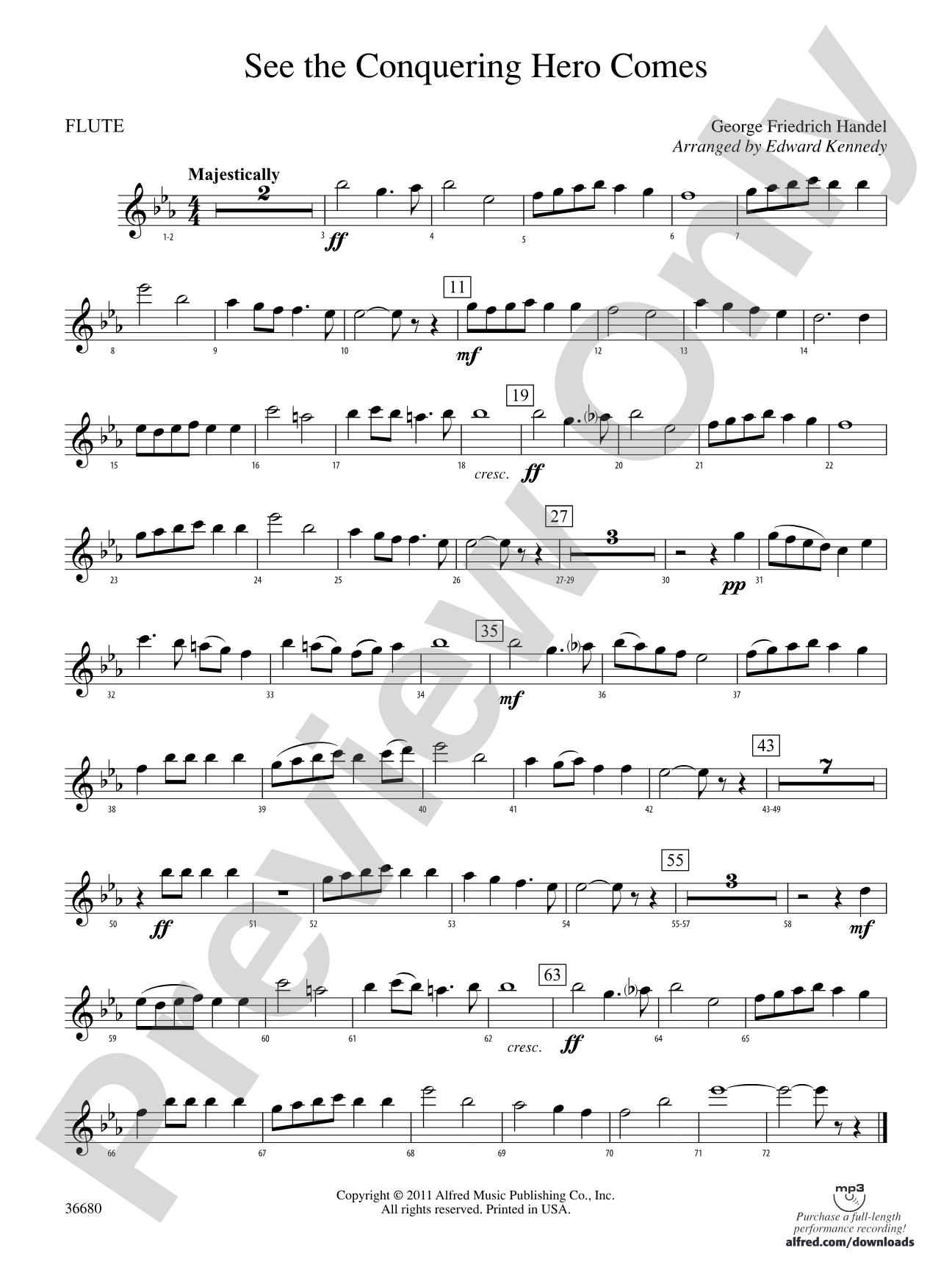 See the Conquering Hero Comes: Flute