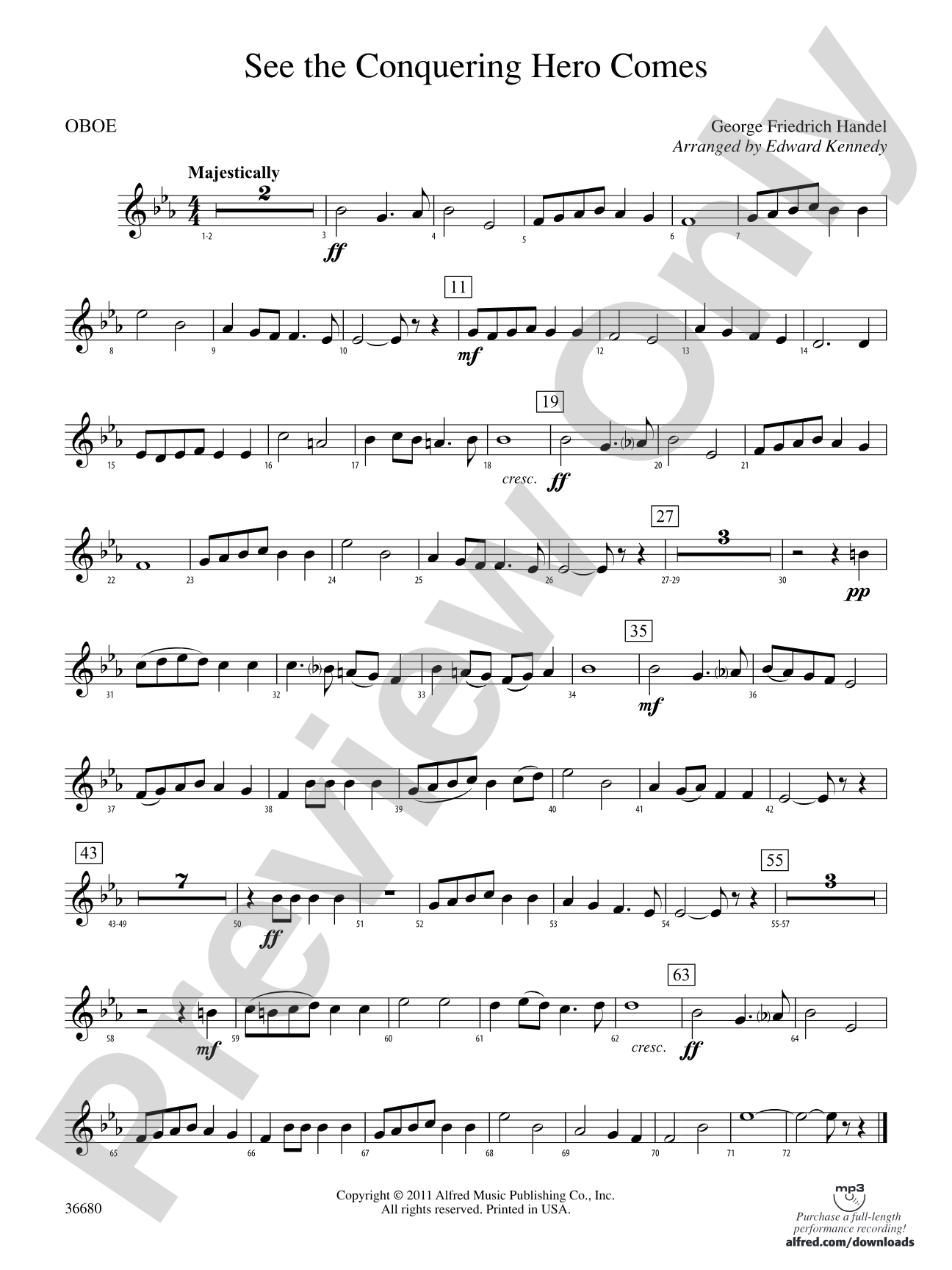 See the Conquering Hero Comes: Oboe