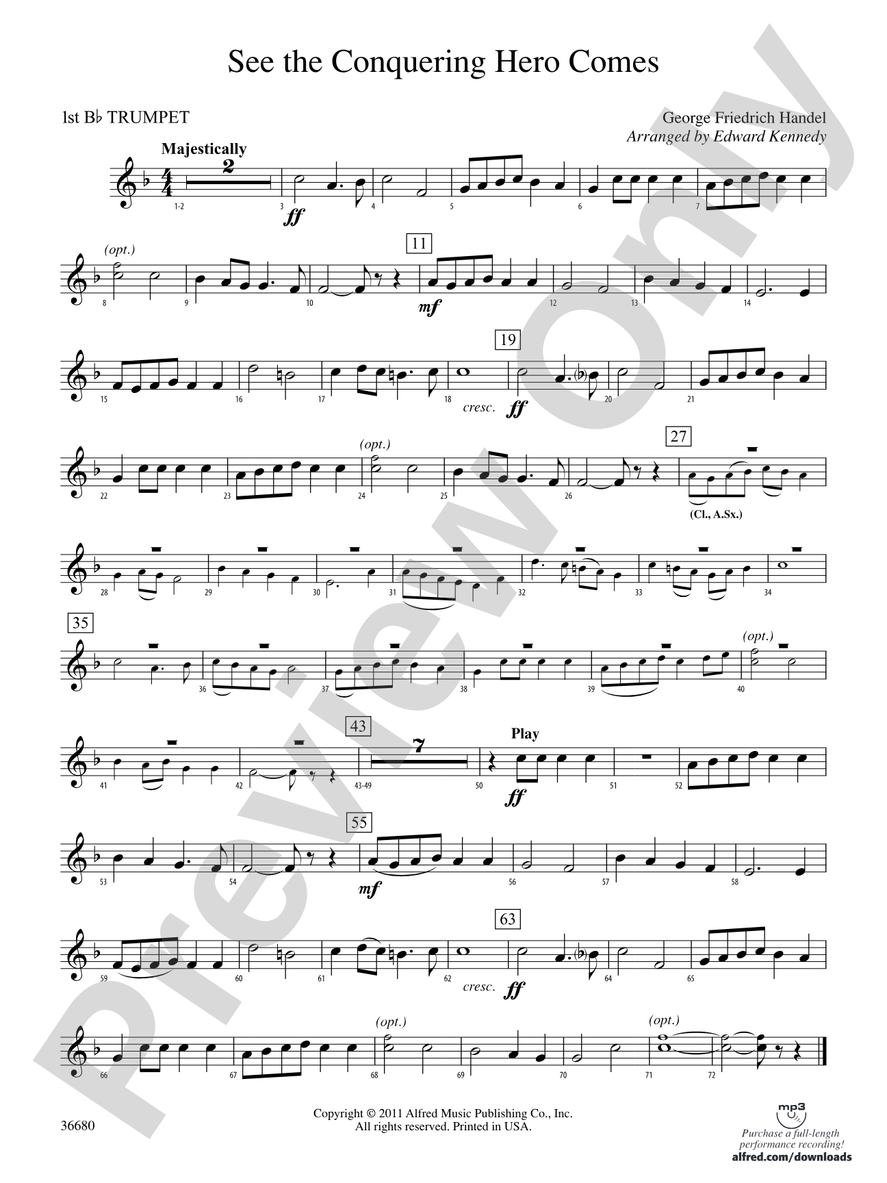 See the Conquering Hero Comes: 1st B-flat Trumpet