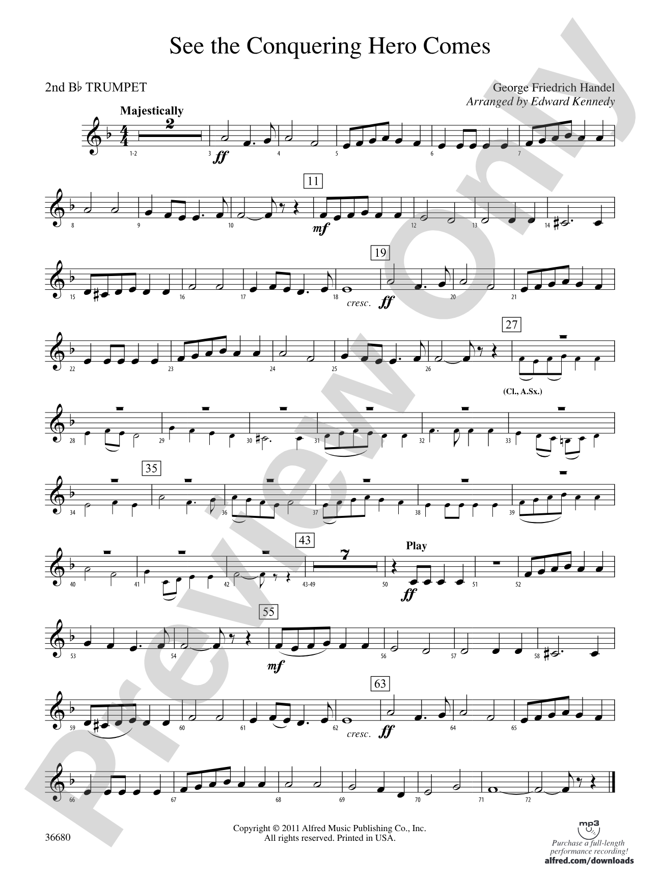 See the Conquering Hero Comes: 2nd B-flat Trumpet