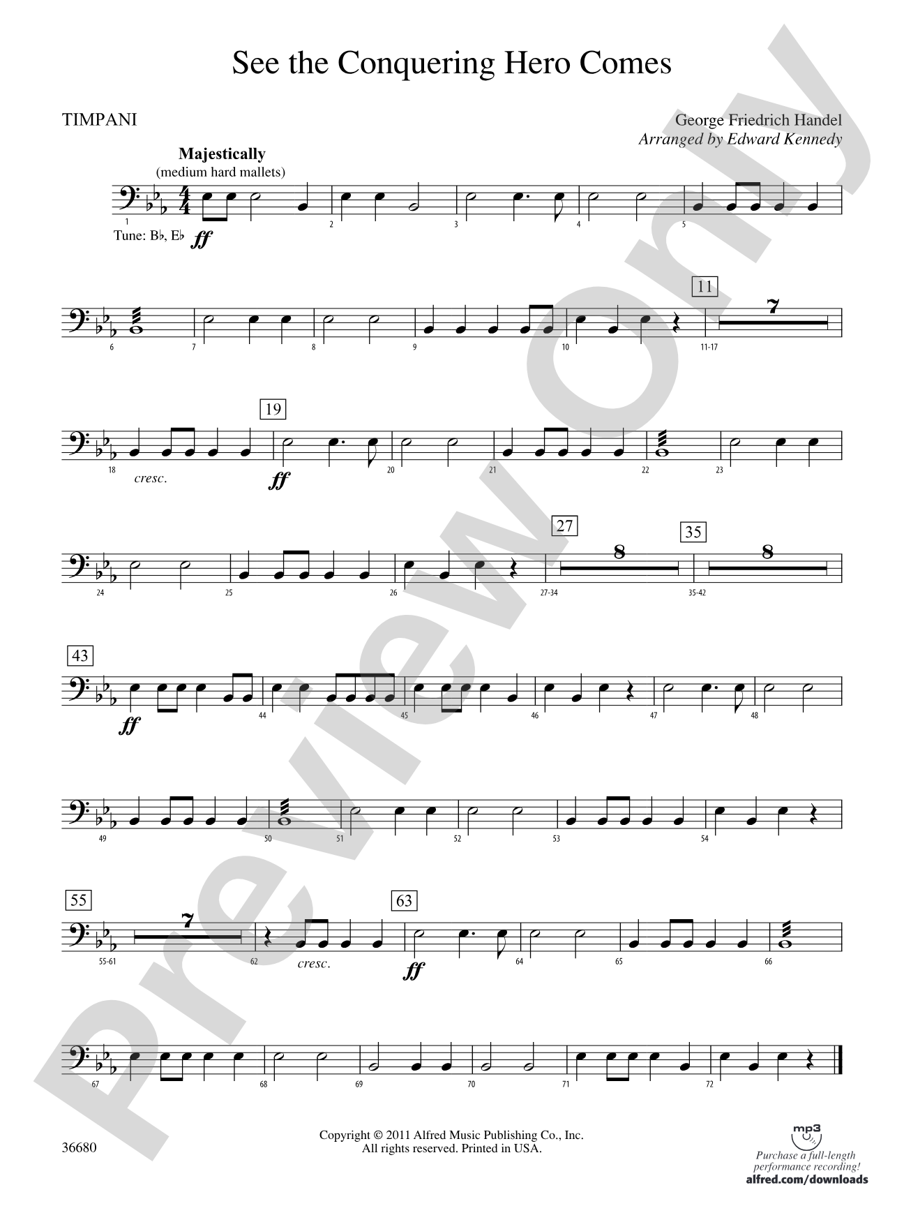 See the Conquering Hero Comes: Timpani