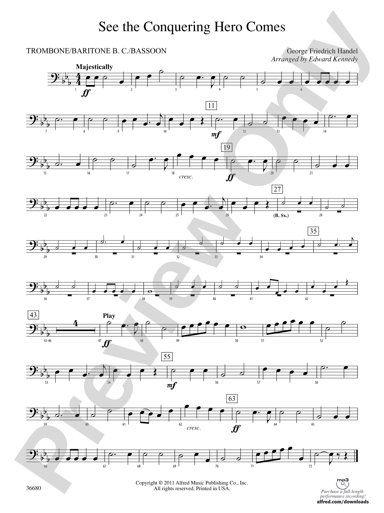 See the Conquering Hero Comes: 1st Trombone