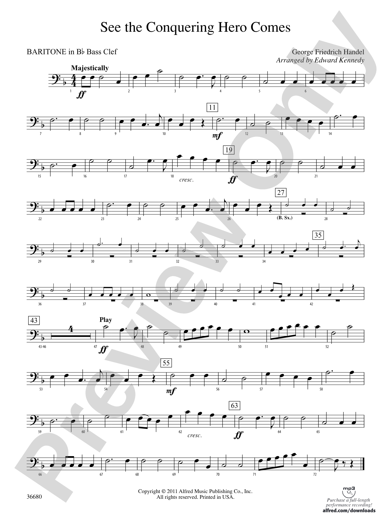 See the Conquering Hero Comes: (wp) B-flat Baritone B.C.