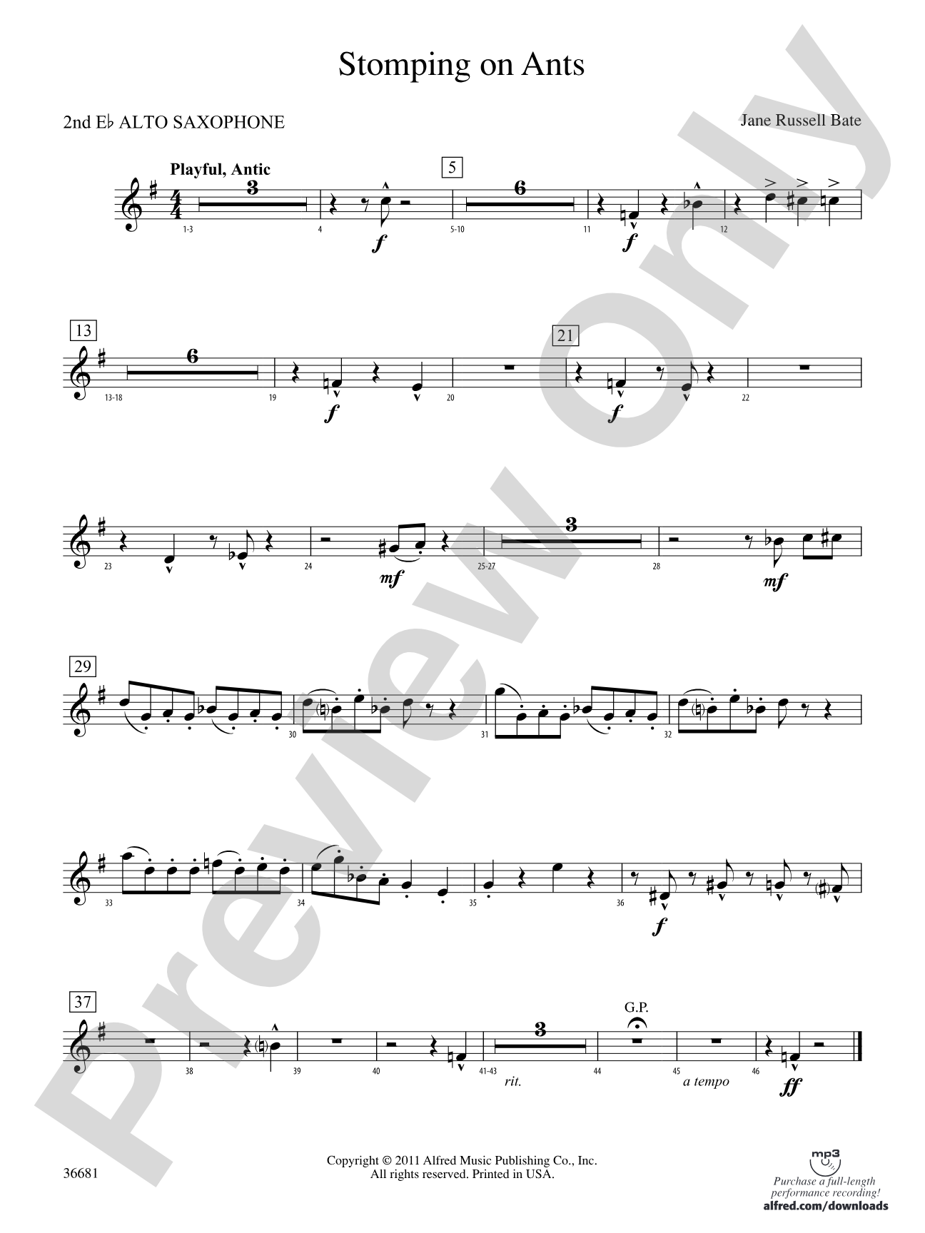 Stomping on Ants: 2nd E-flat Alto Saxophone