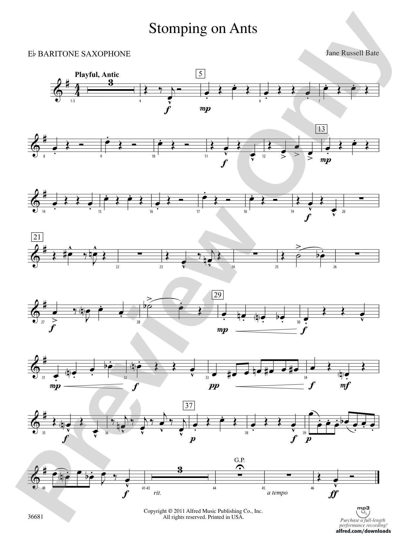 Stomping on Ants: E-flat Baritone Saxophone