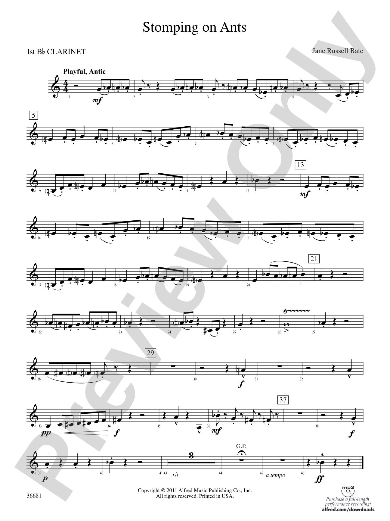 Stomping on Ants: 1st B-flat Clarinet