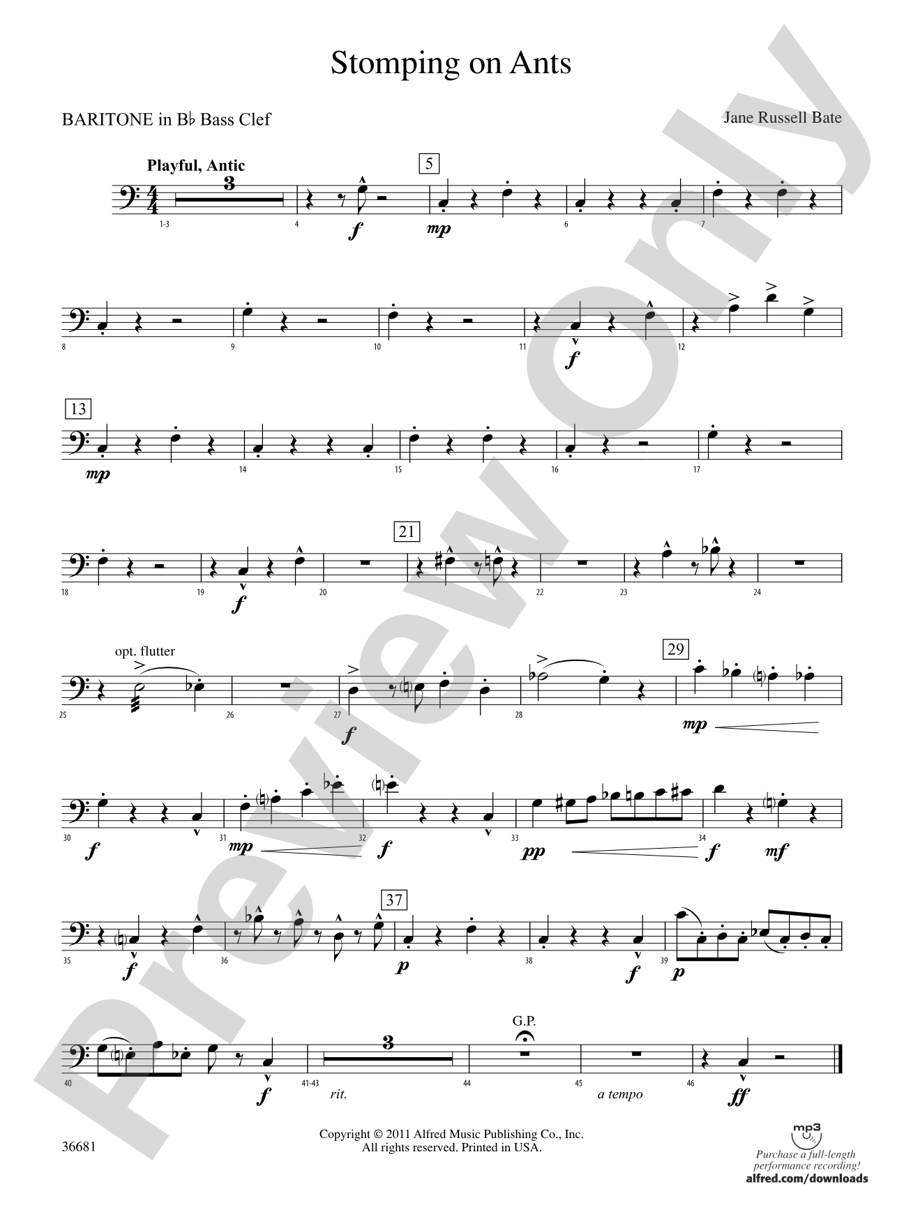 Stomping on Ants: (wp) B-flat Baritone B.C.