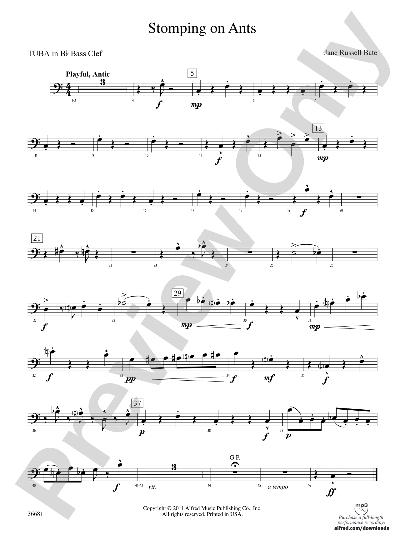 Stomping on Ants: (wp) B-flat Tuba B.C.