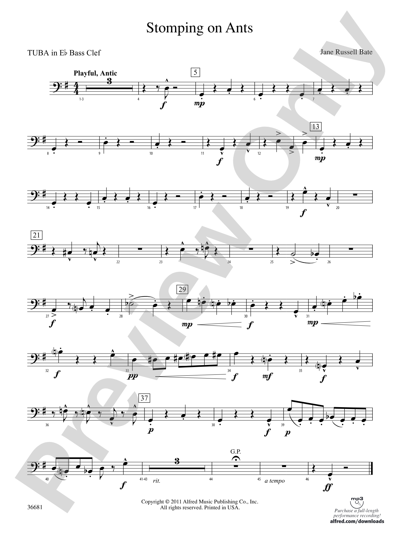 Stomping on Ants: (wp) E-flat Tuba B.C.