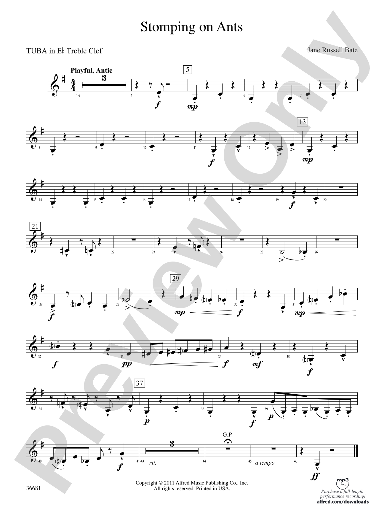 Stomping on Ants: (wp) E-flat Tuba T.C.