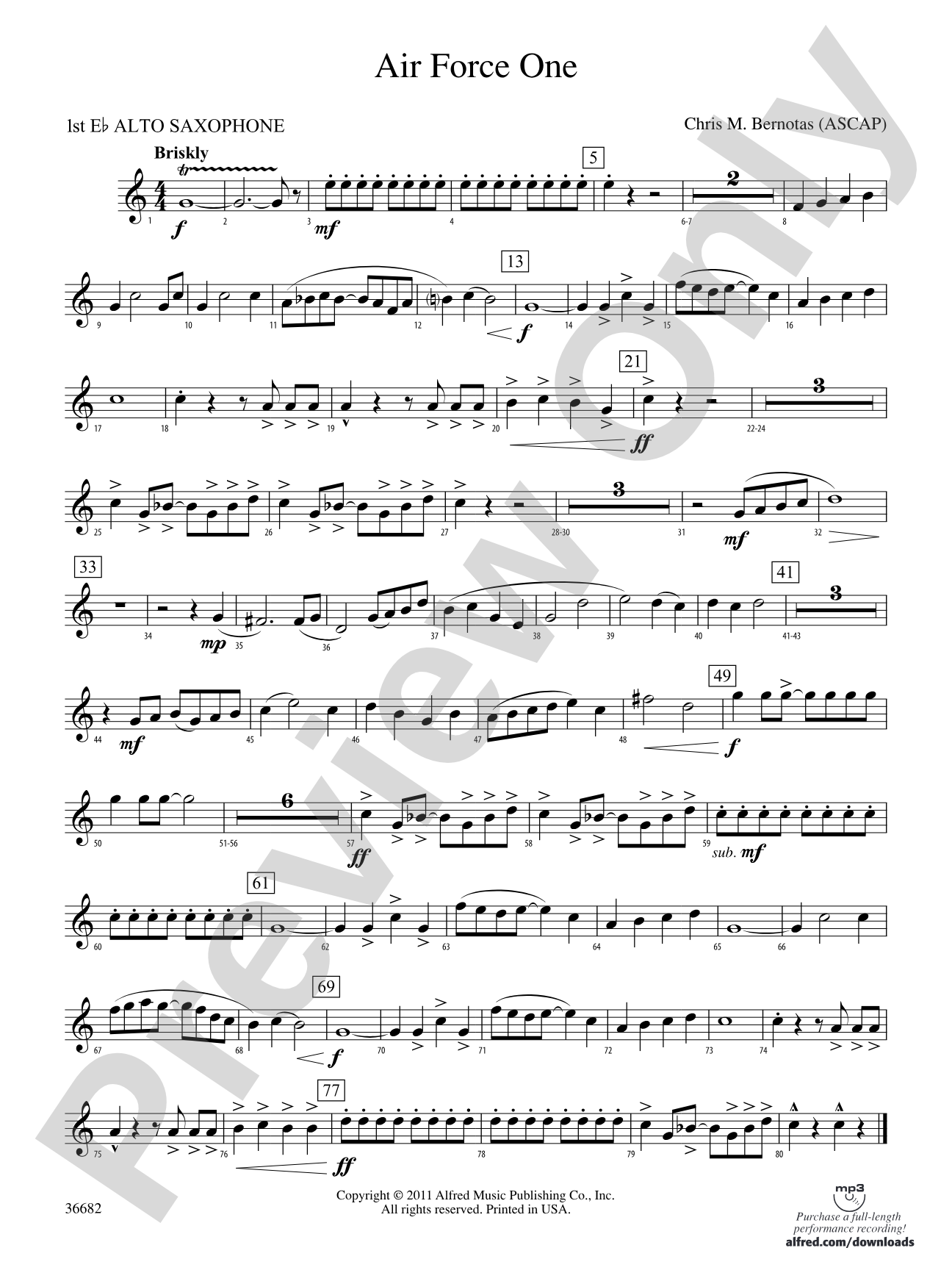 Air Force One: E-flat Alto Saxophone