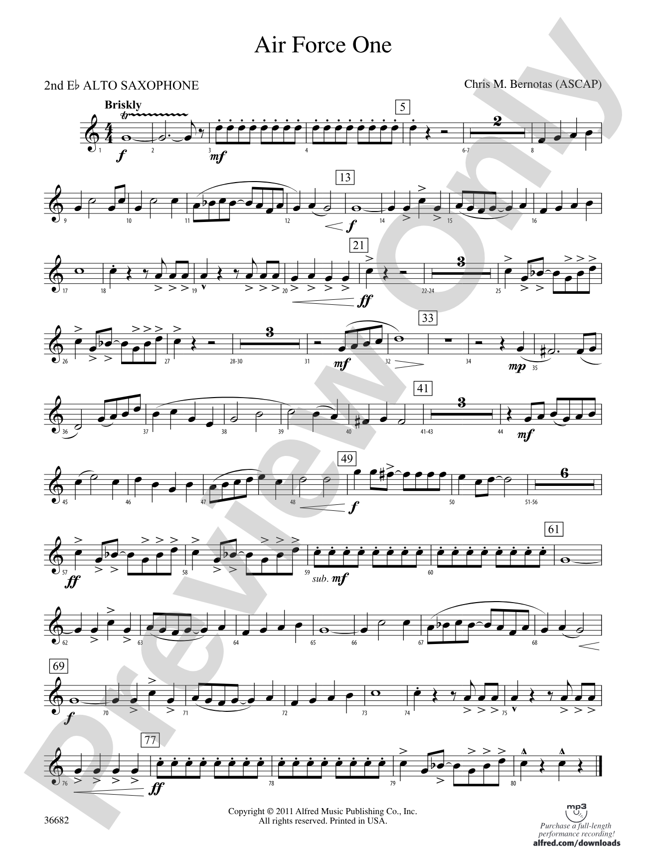 Air Force One: 2nd E-flat Alto Saxophone