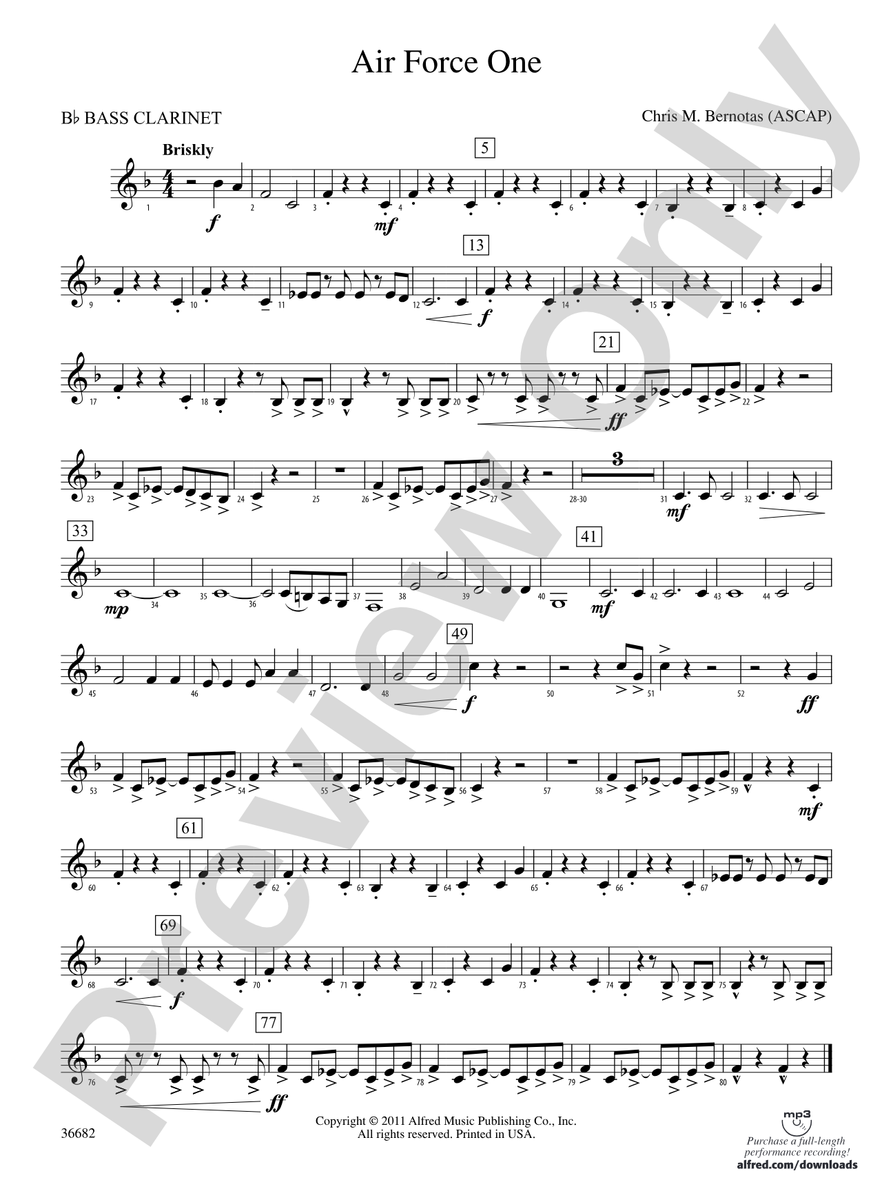 Air Force One: B-flat Bass Clarinet