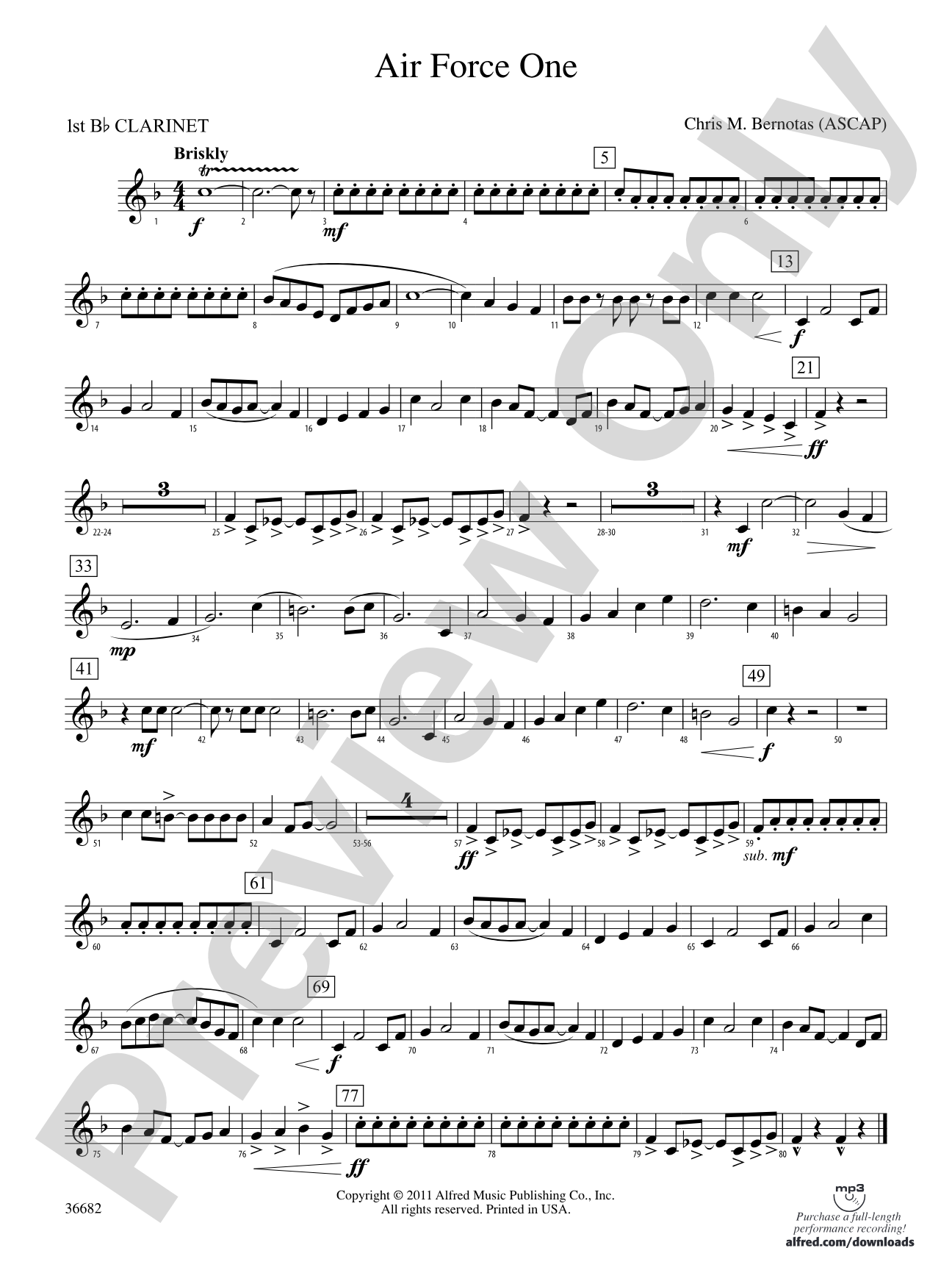 Air Force One: 1st B-flat Clarinet
