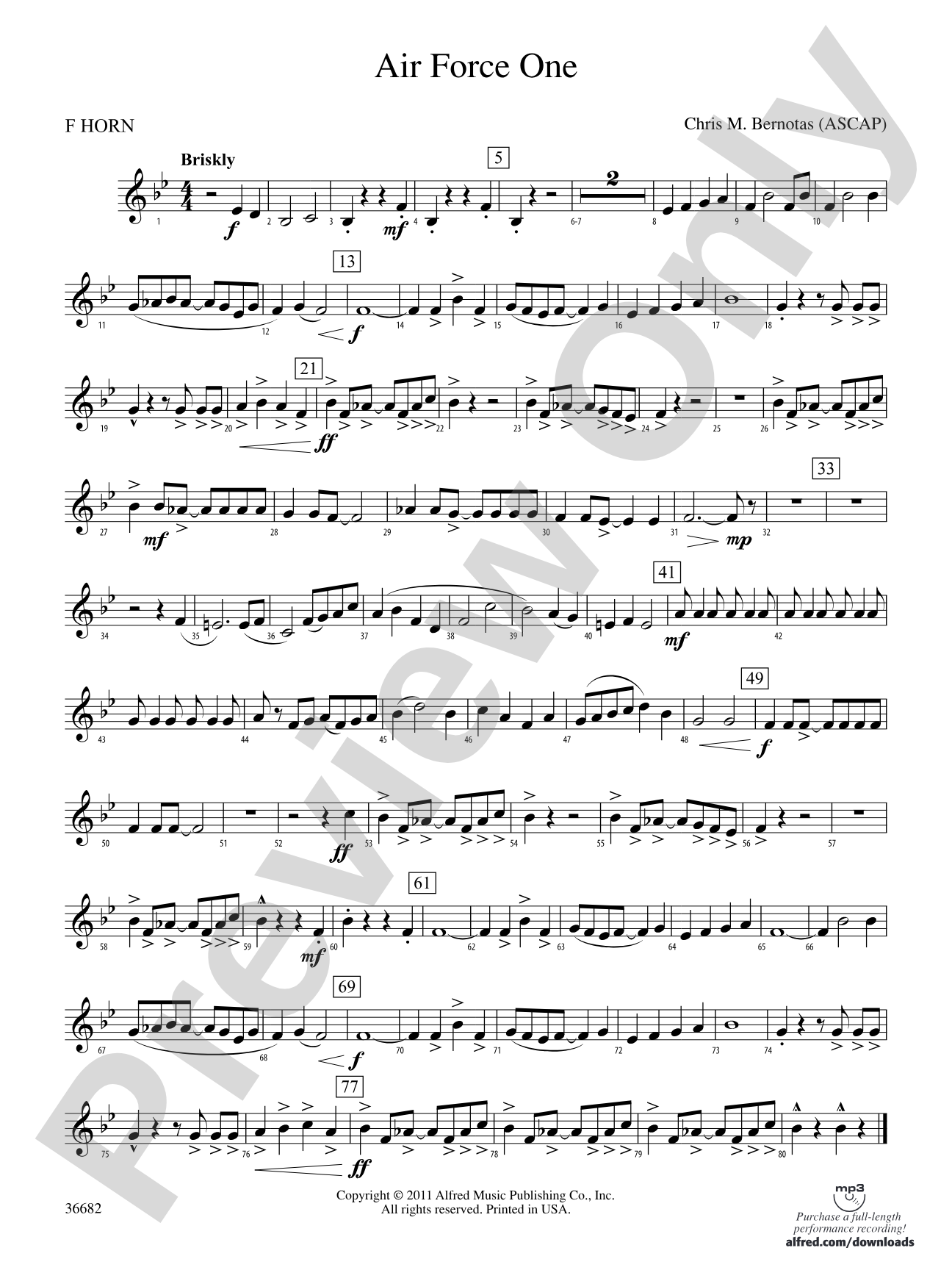 Air Force One: 1st F Horn