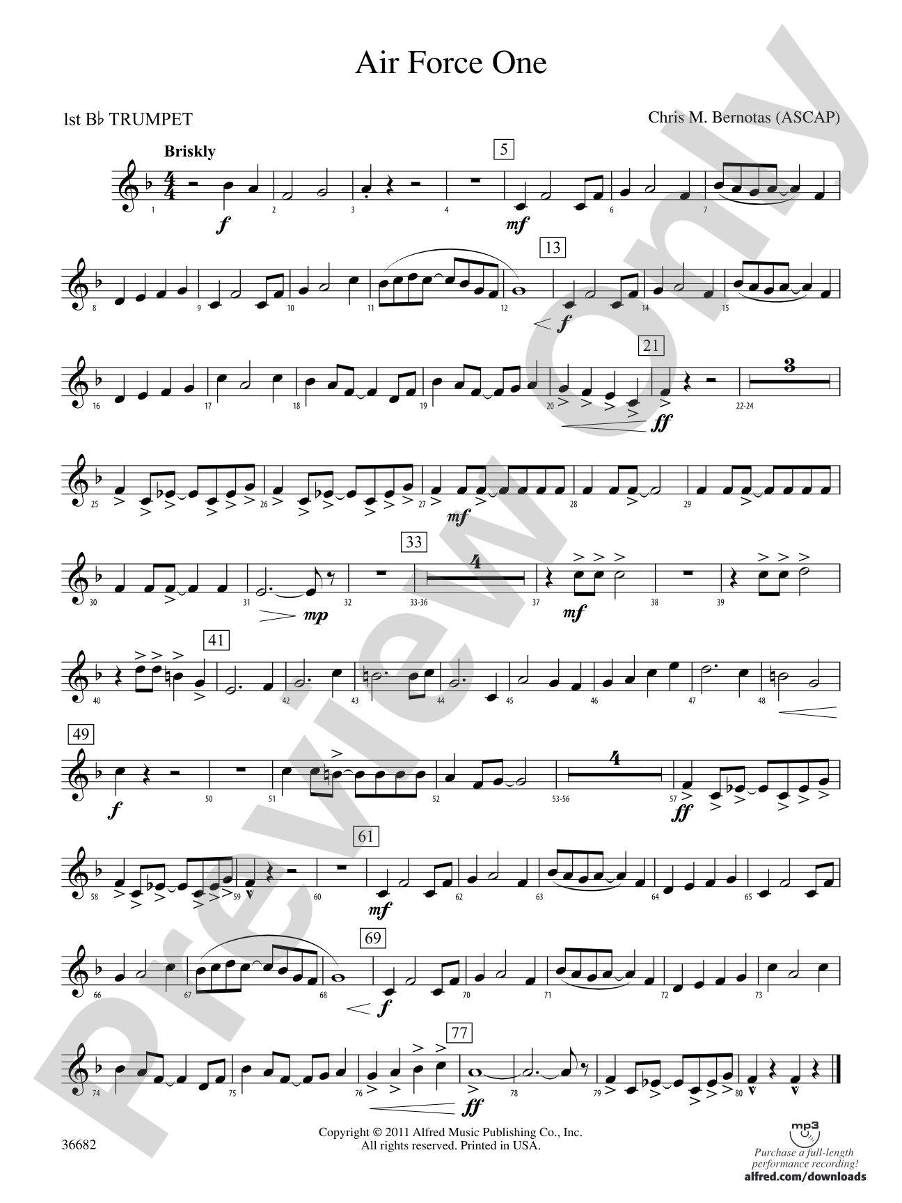 Air Force One: 1st B-flat Trumpet