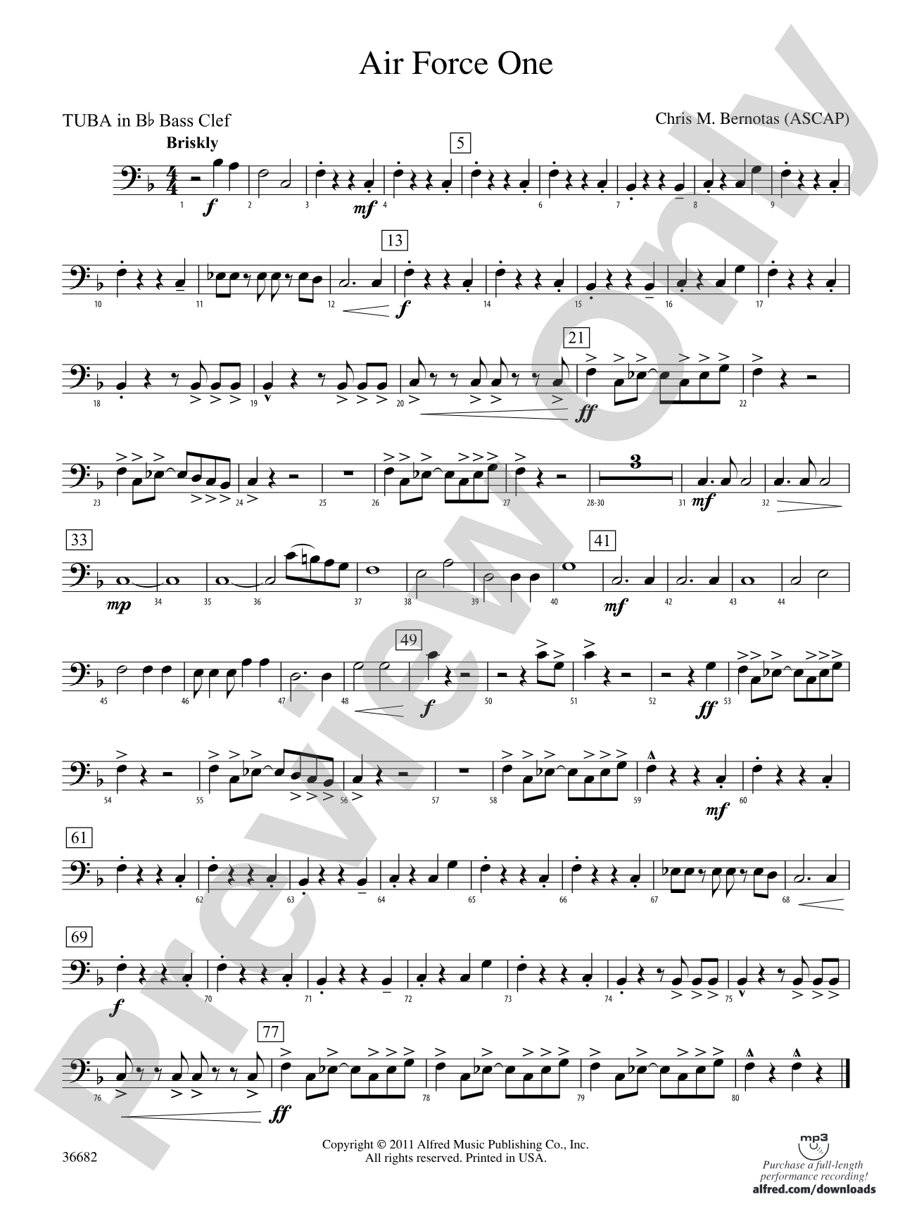 Air Force One: (wp) B-flat Tuba B.C.