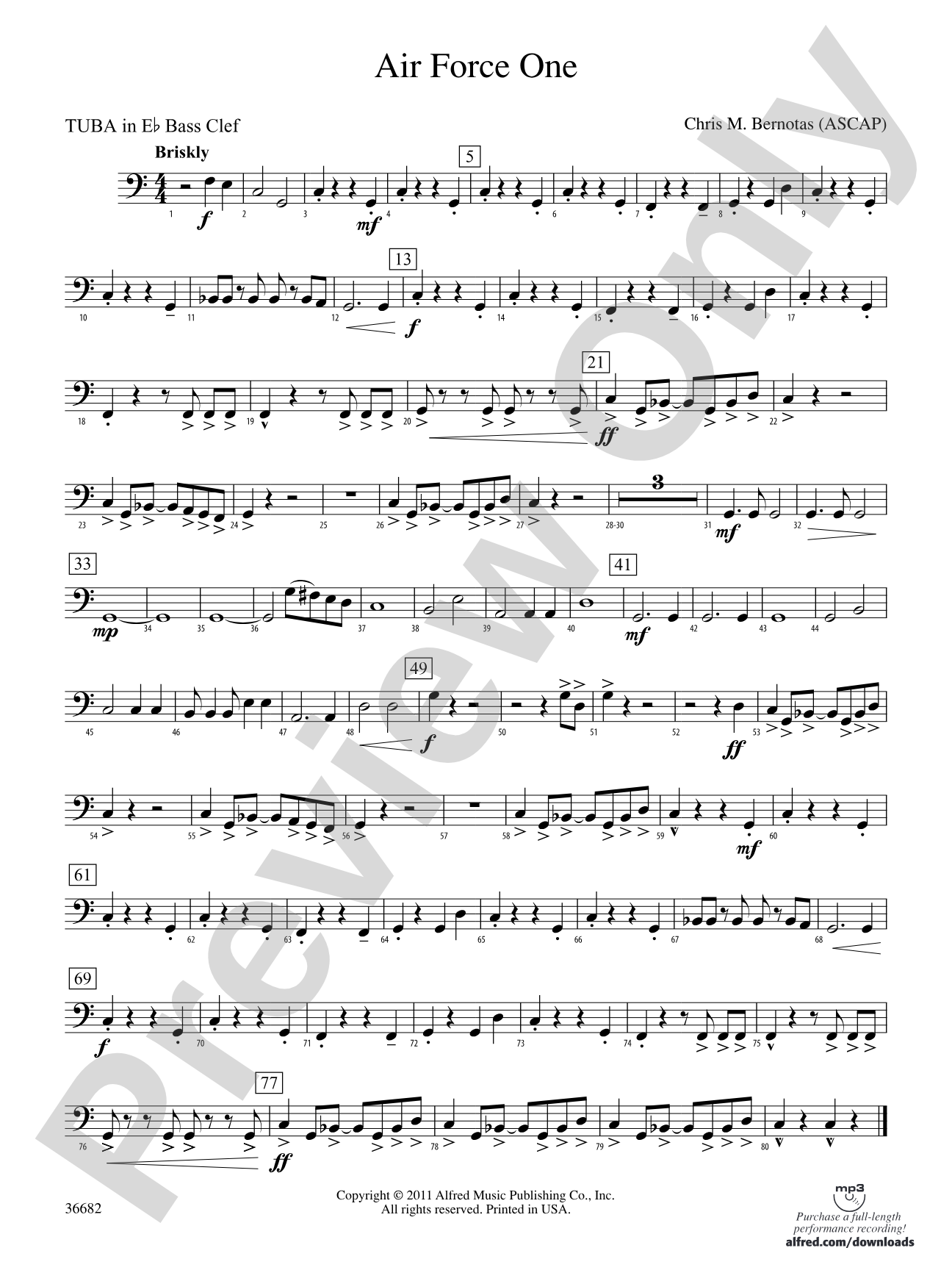 Air Force One: (wp) E-flat Tuba B.C.