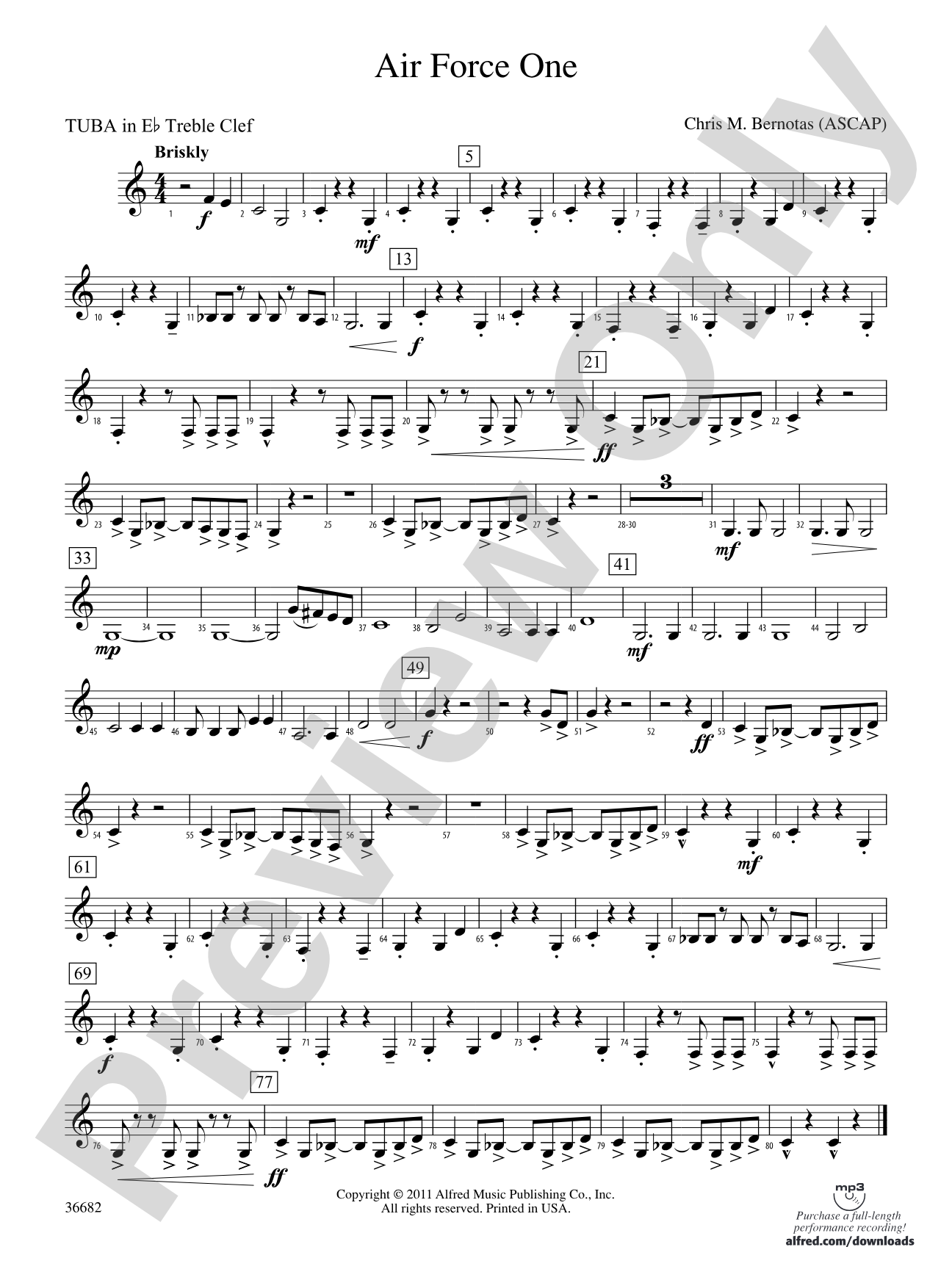 Air Force One: (wp) E-flat Tuba T.C.