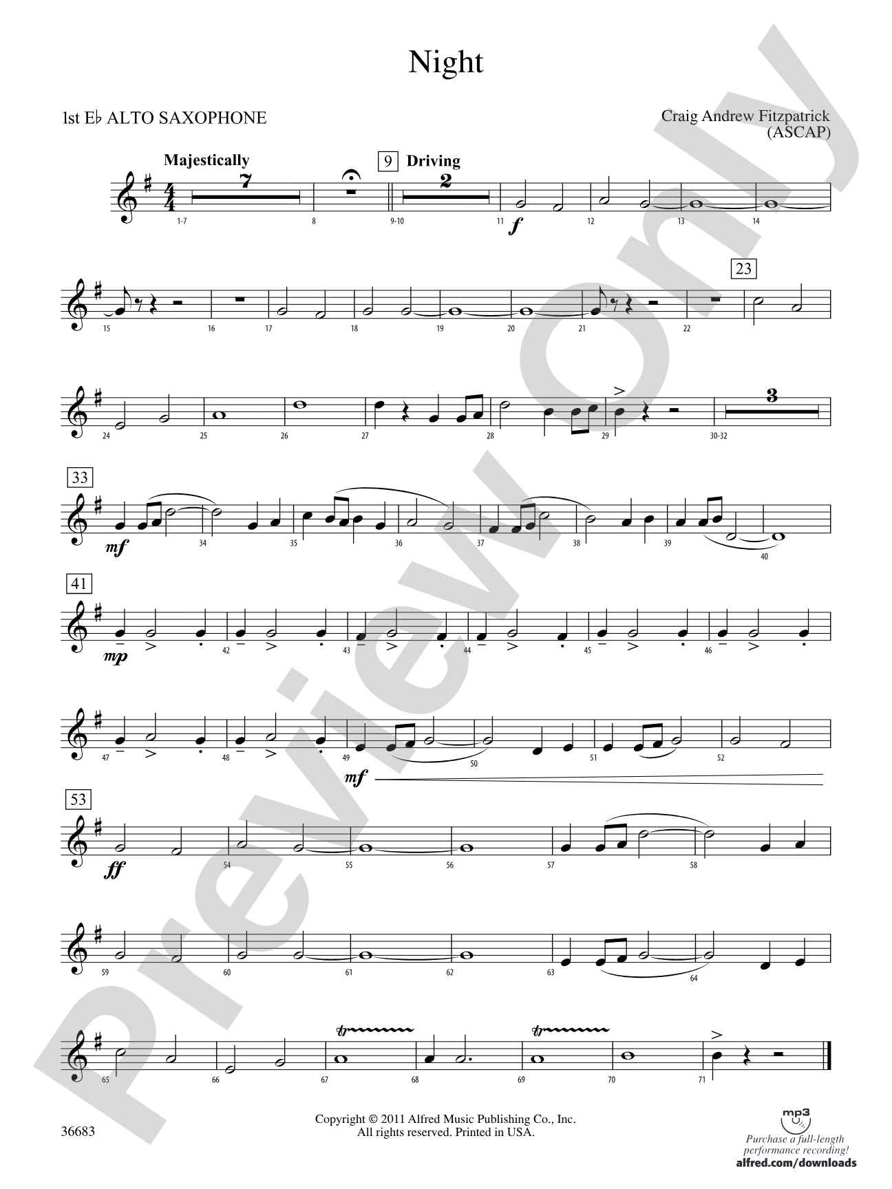 Night: E-flat Alto Saxophone