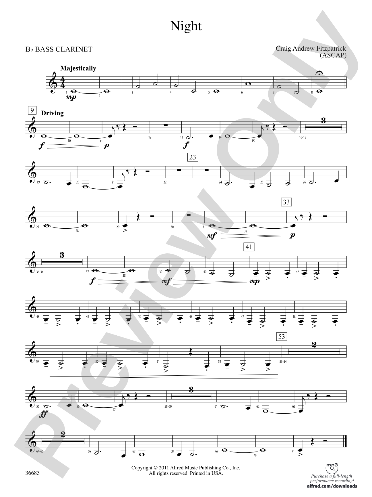 Night: B-flat Bass Clarinet